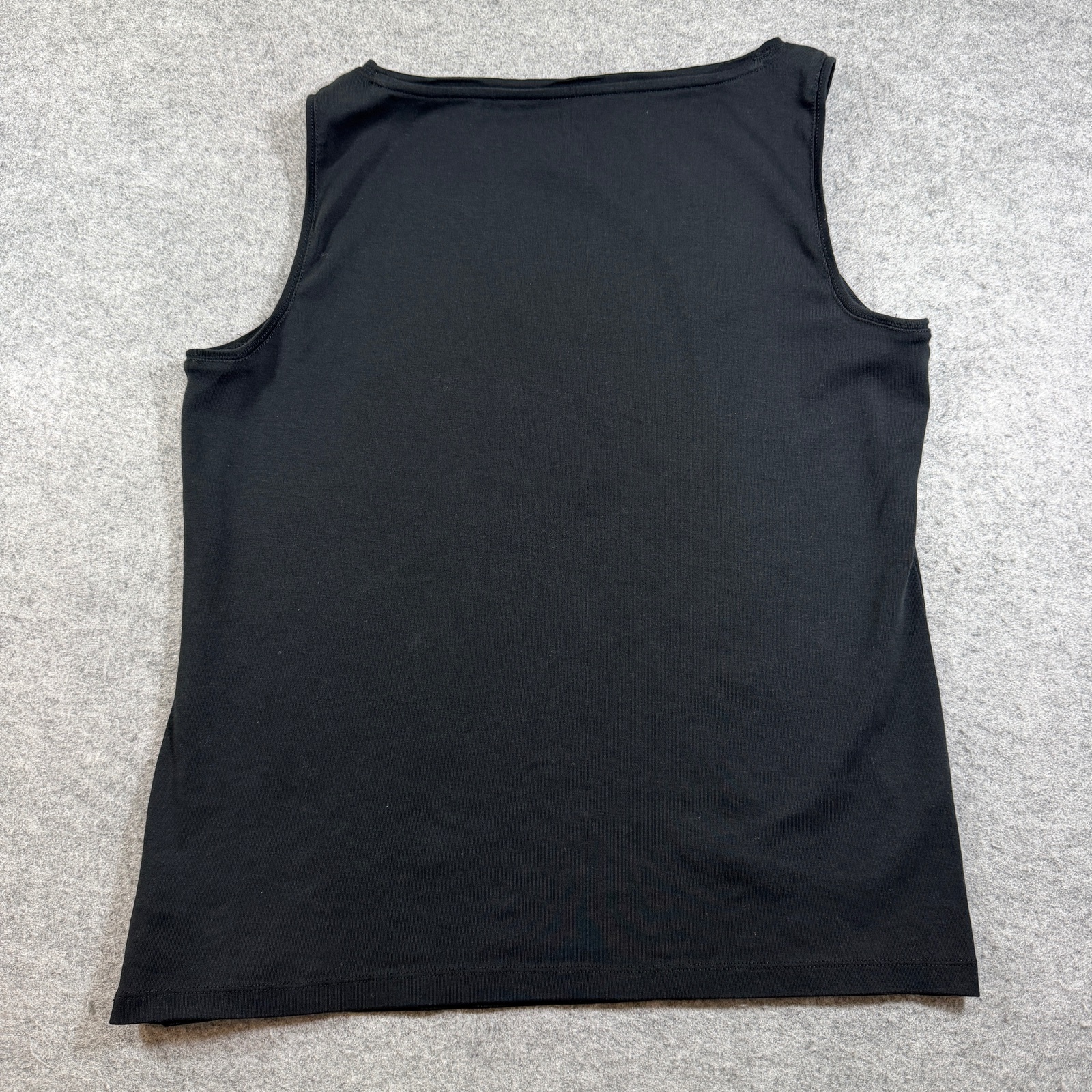 Talbots Tank Top Womens LP Black Pima Cotton Sleeveless Crew Neck Petite thumbnail 2