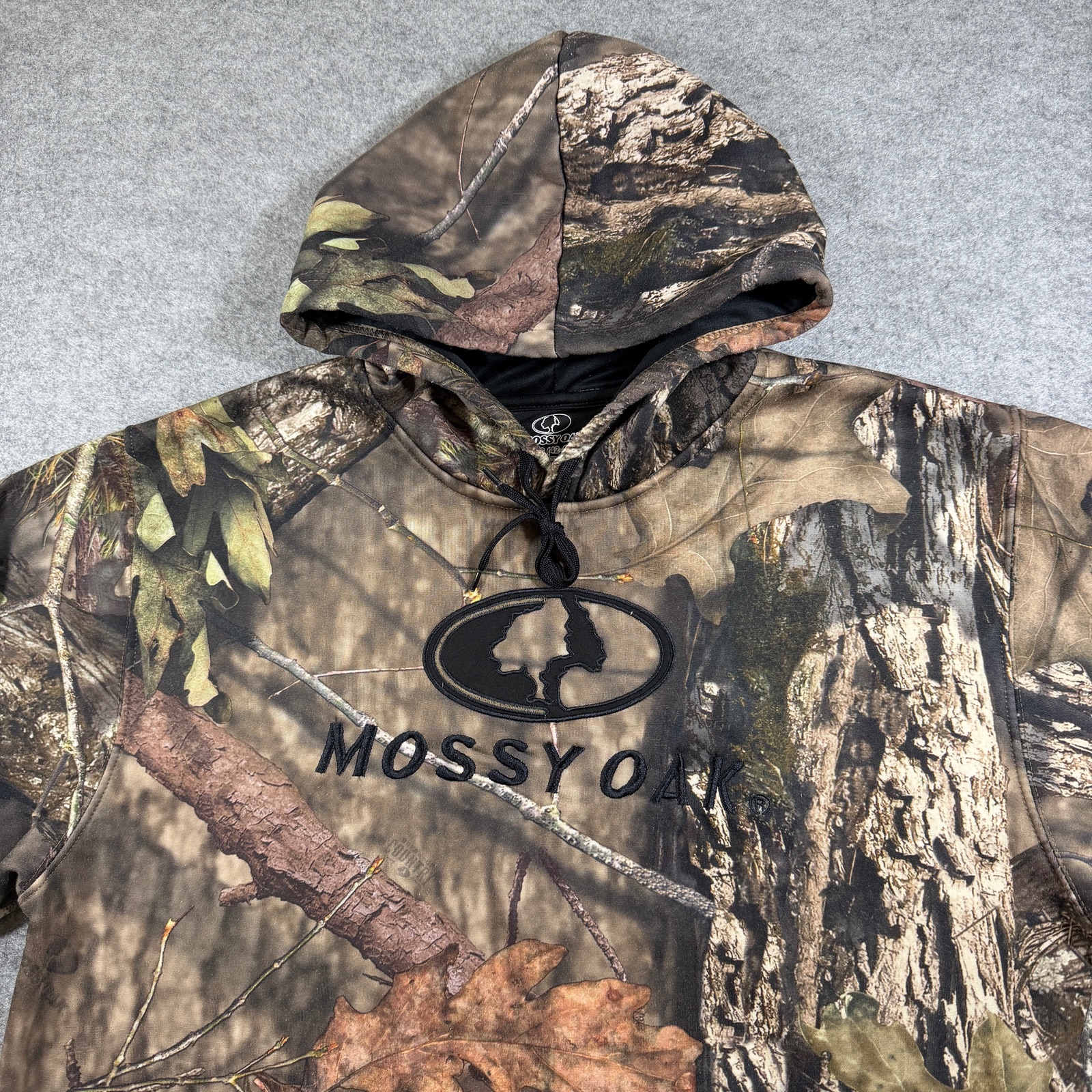 Mossy Oak Real Camo Pullover Hoodie Mens L Hunting Fishing Fleece Drawstring thumbnail 9