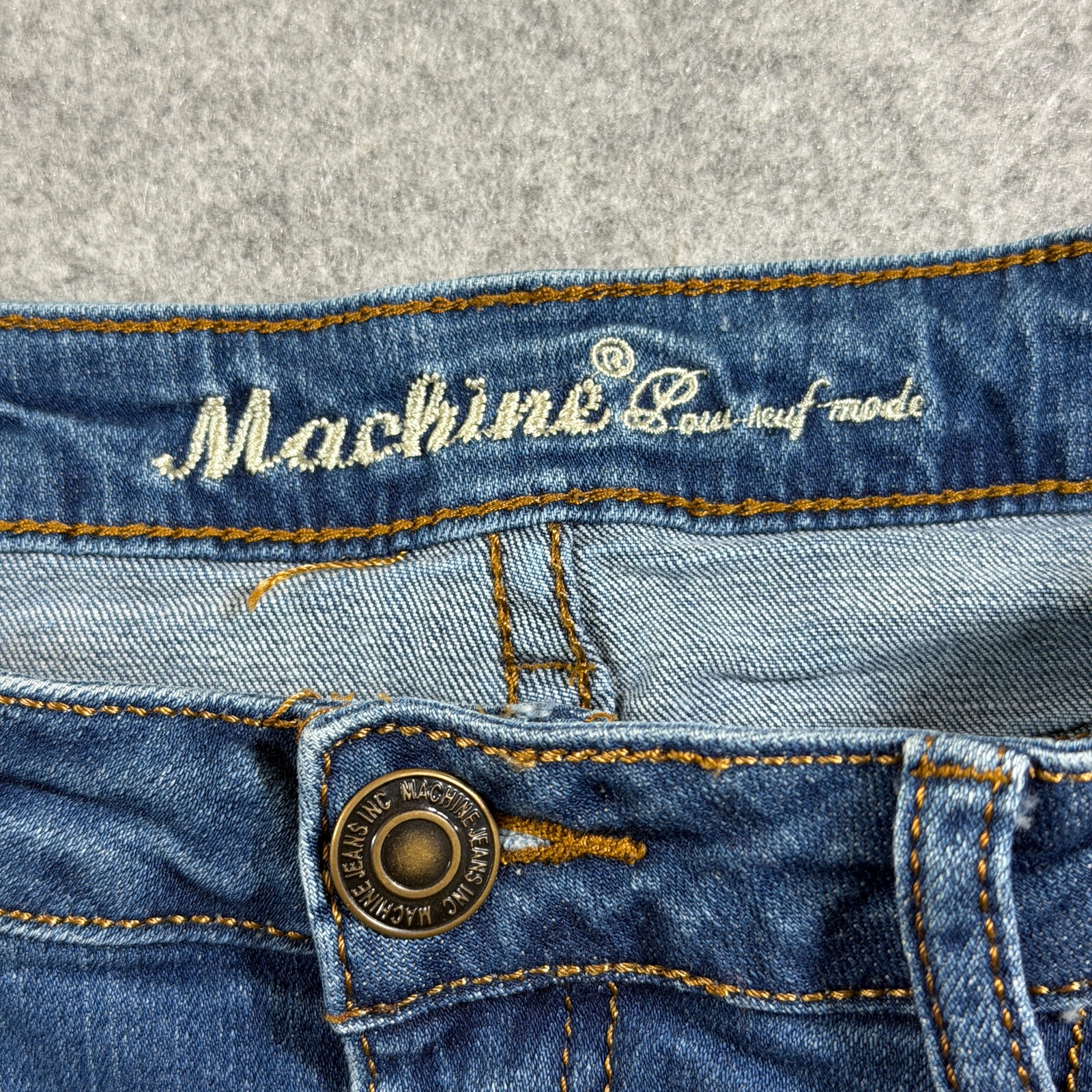 Machine Jeans Denim Skirt Womens 30 Blue Frayed Hem Distressed Whiskered Mini thumbnail 3