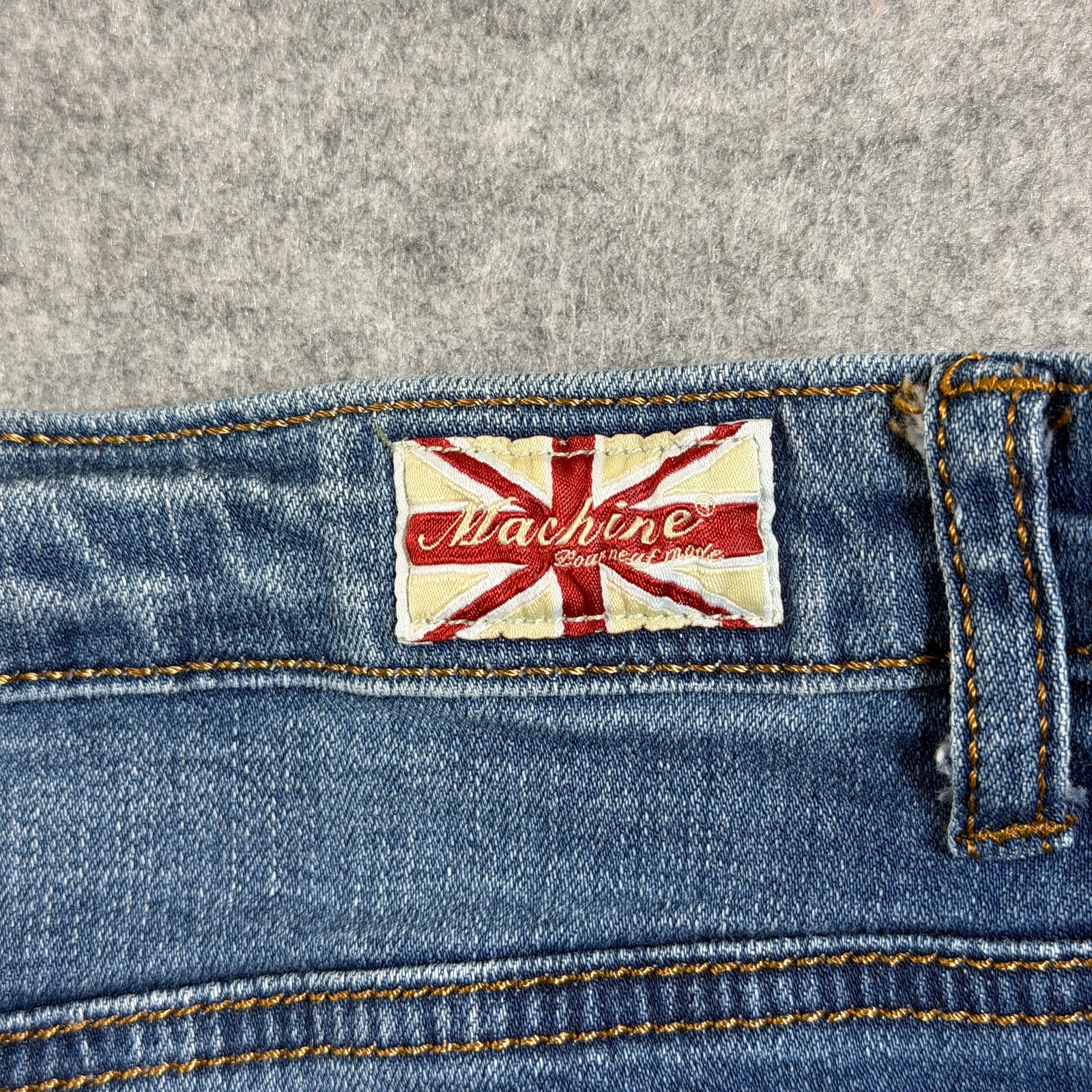 Machine Jeans Denim Skirt Womens 30 Blue Frayed Hem Distressed Whiskered Mini thumbnail 4
