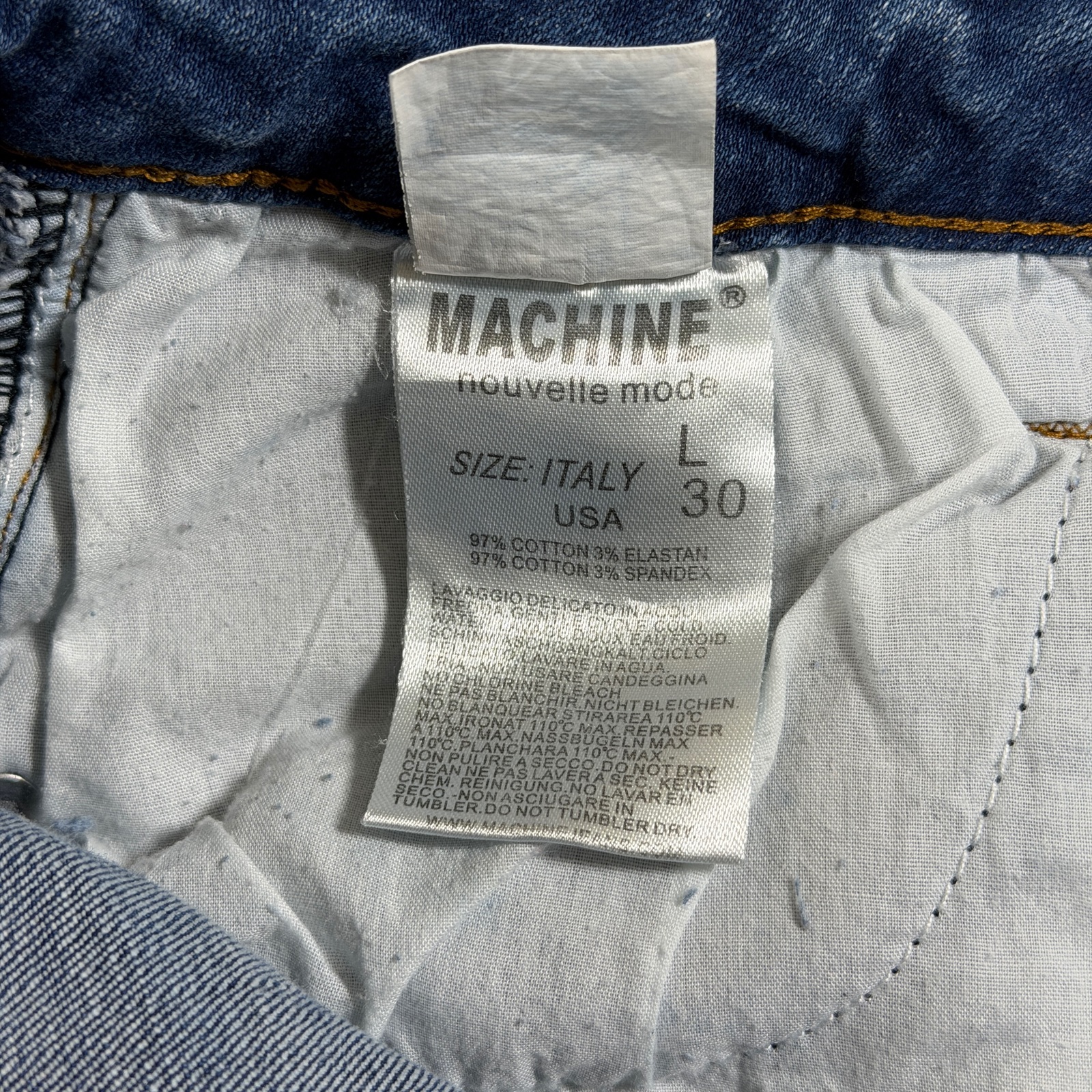 Machine Jeans Denim Skirt Womens 30 Blue Frayed Hem Distressed Whiskered Mini thumbnail 5