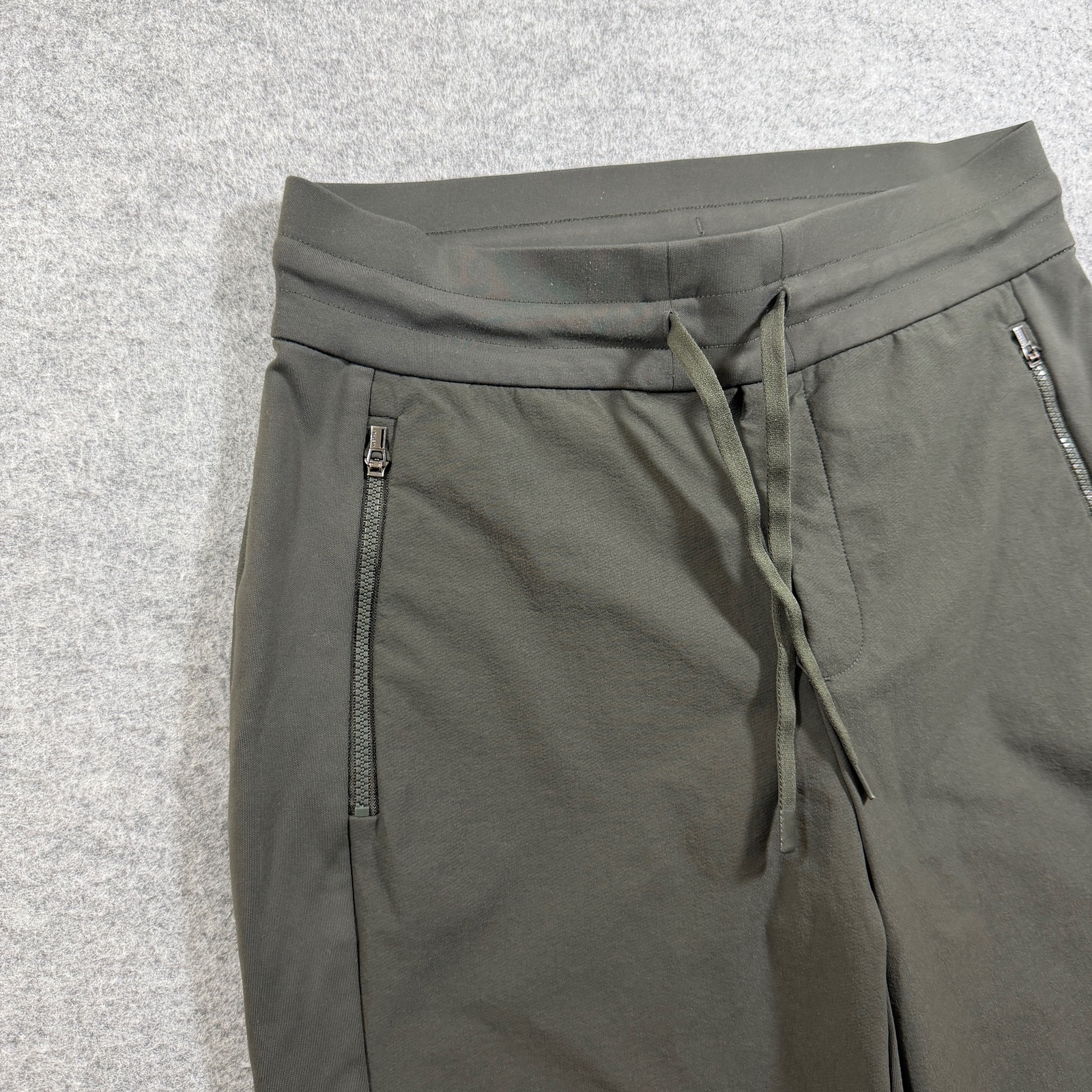 Athleta Joggers Womens 4 Olive Green Zip Pockets Tapered Lounge Athleisure thumbnail 4