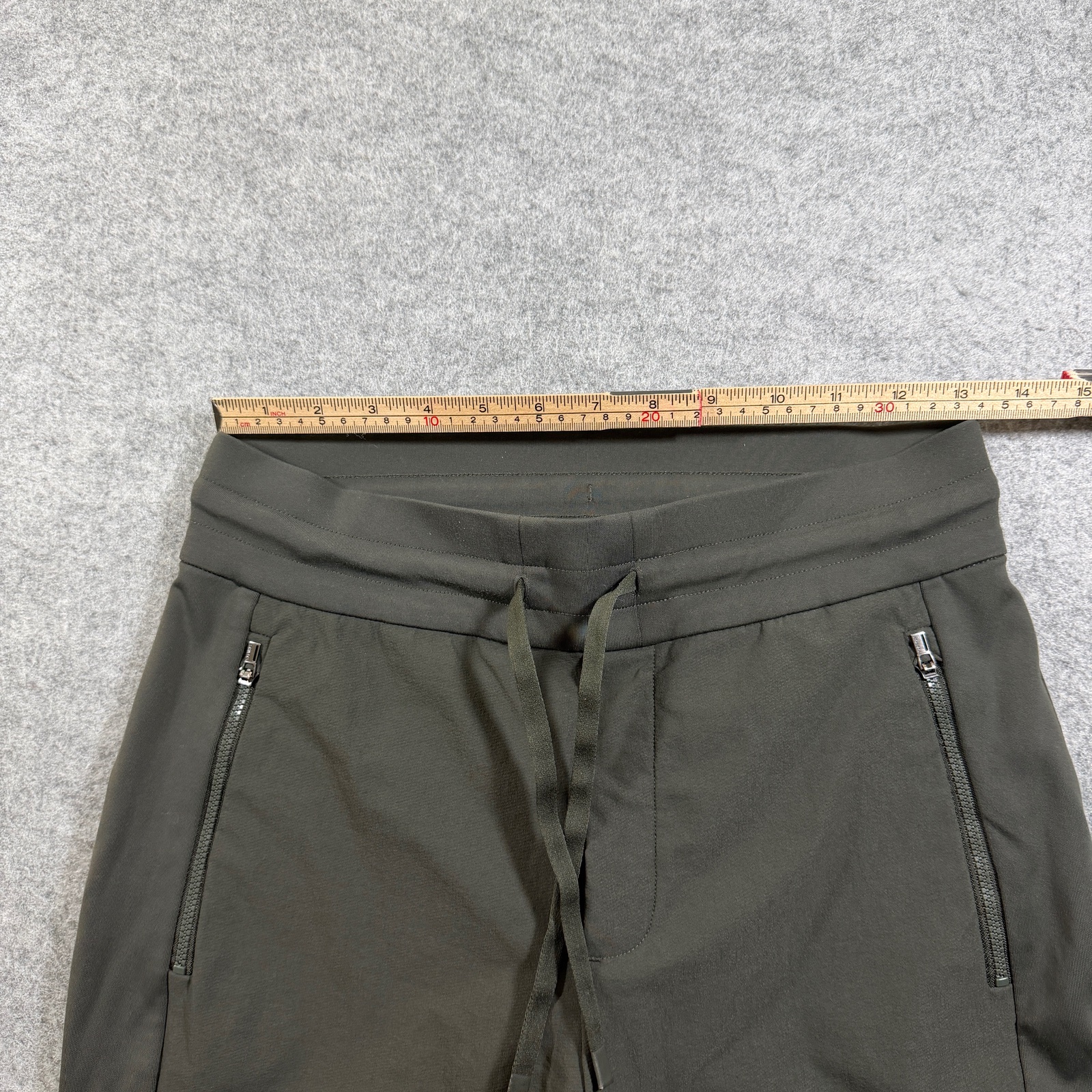 Athleta Joggers Womens 4 Olive Green Zip Pockets Tapered Lounge Athleisure thumbnail 6