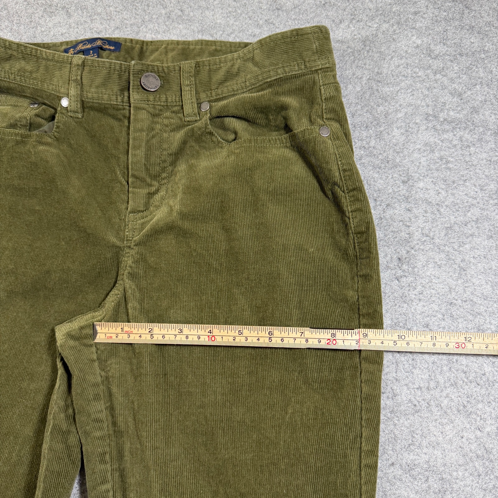 Brooks Brothers Corduroy Pants Womens 2 Olive Green Five Pocket Slim Stretch thumbnail 8