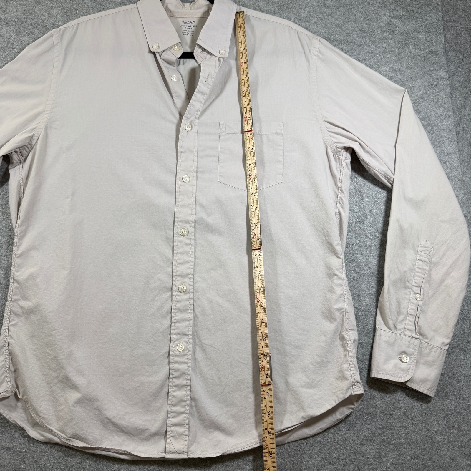 J.Crew Button Down Shirt Mens M Beige Lightweight Cotton Preppy Office Casual thumbnail 5
