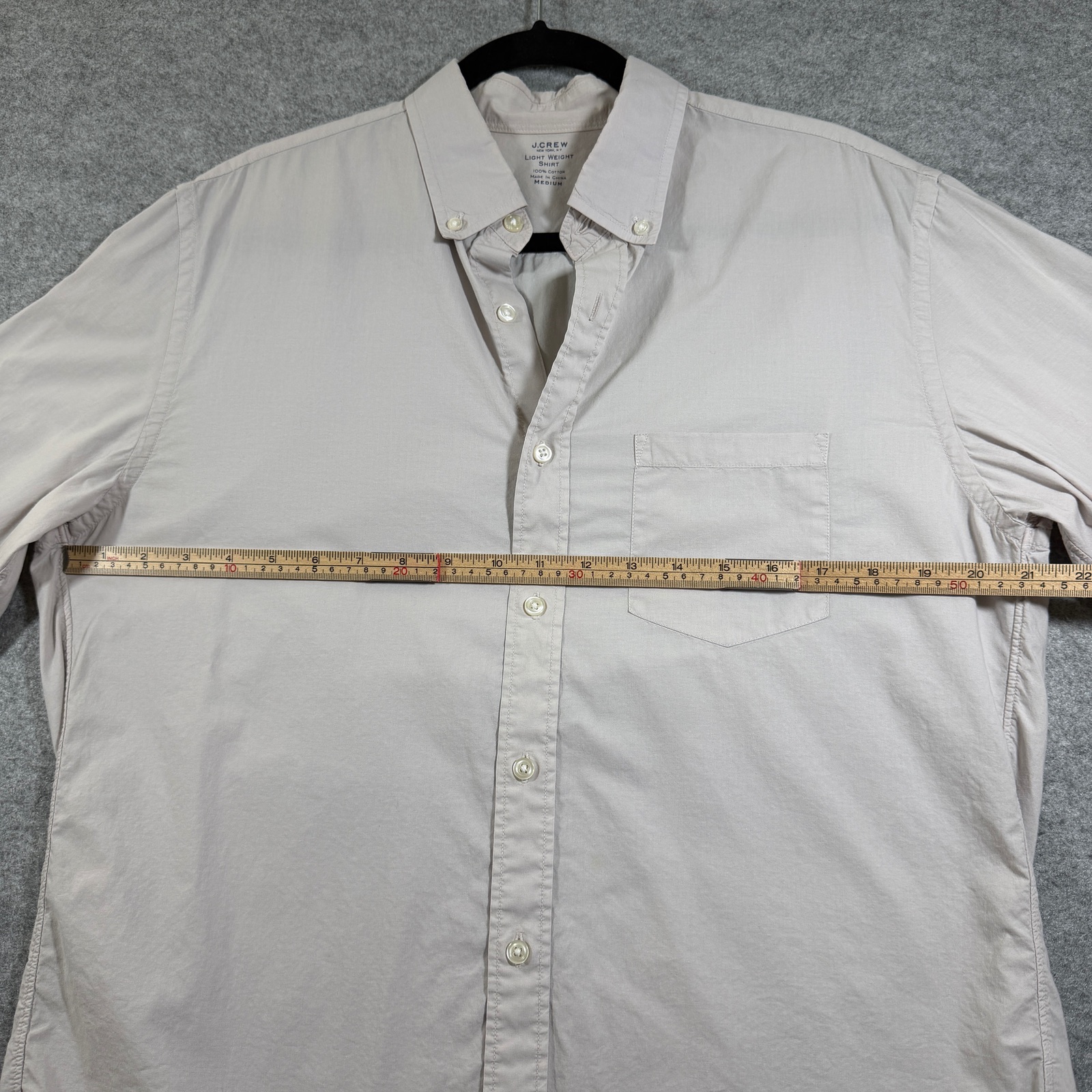 J.Crew Button Down Shirt Mens M Beige Lightweight Cotton Preppy Office Casual thumbnail 6
