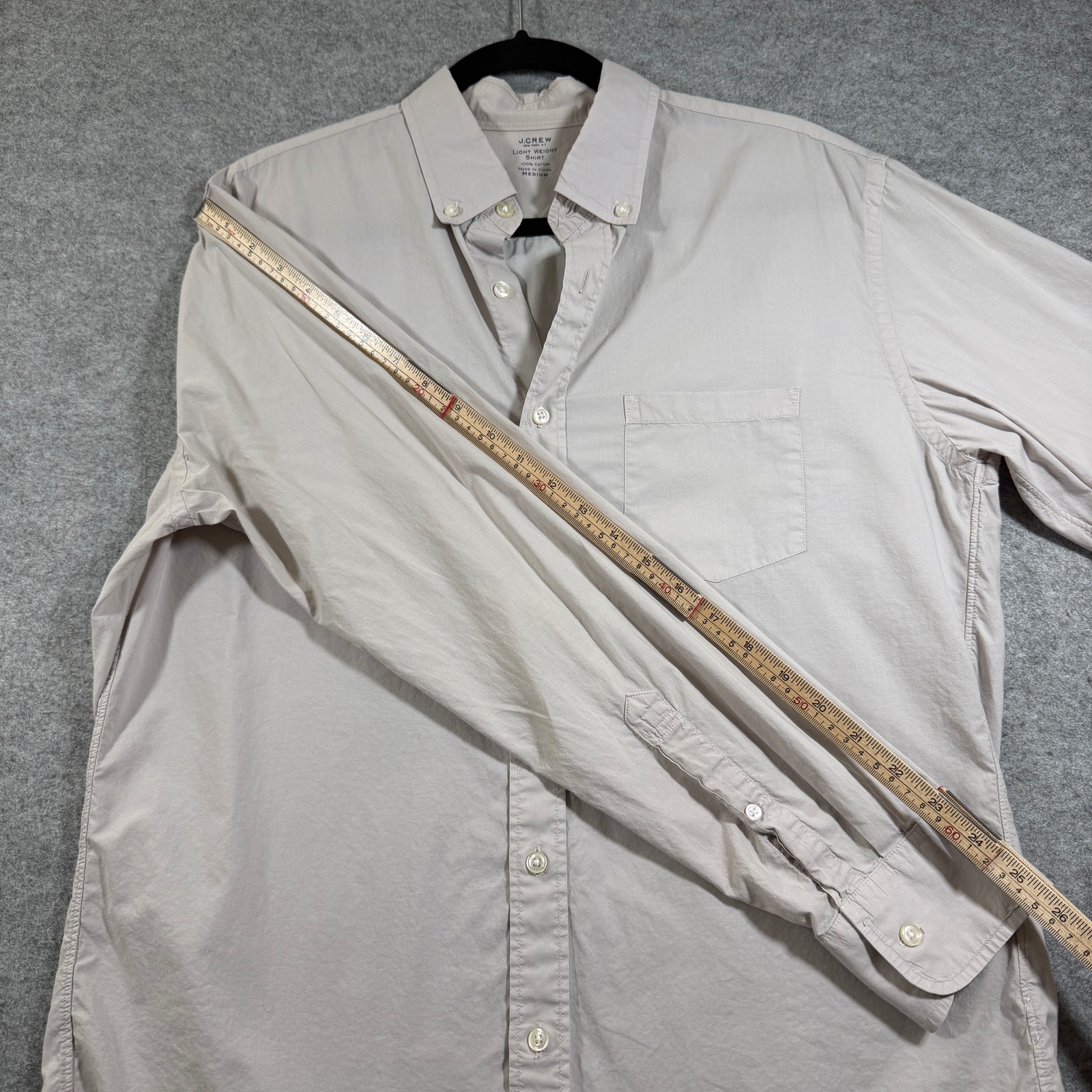 J.Crew Button Down Shirt Mens M Beige Lightweight Cotton Preppy Office Casual thumbnail 7