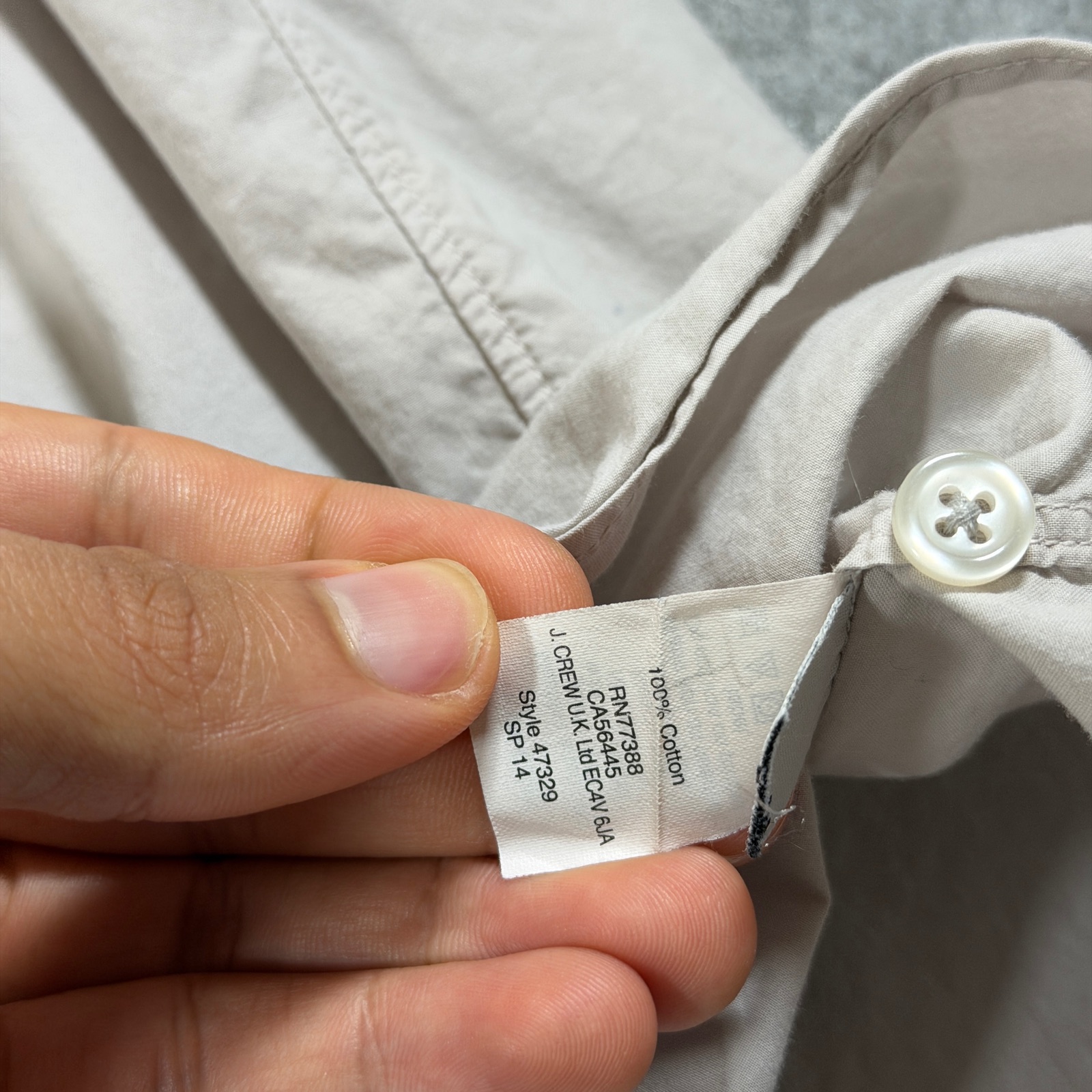J.Crew Button Down Shirt Mens M Beige Lightweight Cotton Preppy Office Casual thumbnail 9