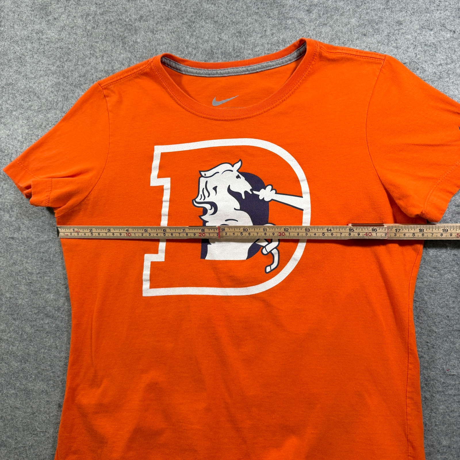 Nike Denver Broncos T Shirt Womens L Orange Retro Logo Slim Fit NFL Football thumbnail 6