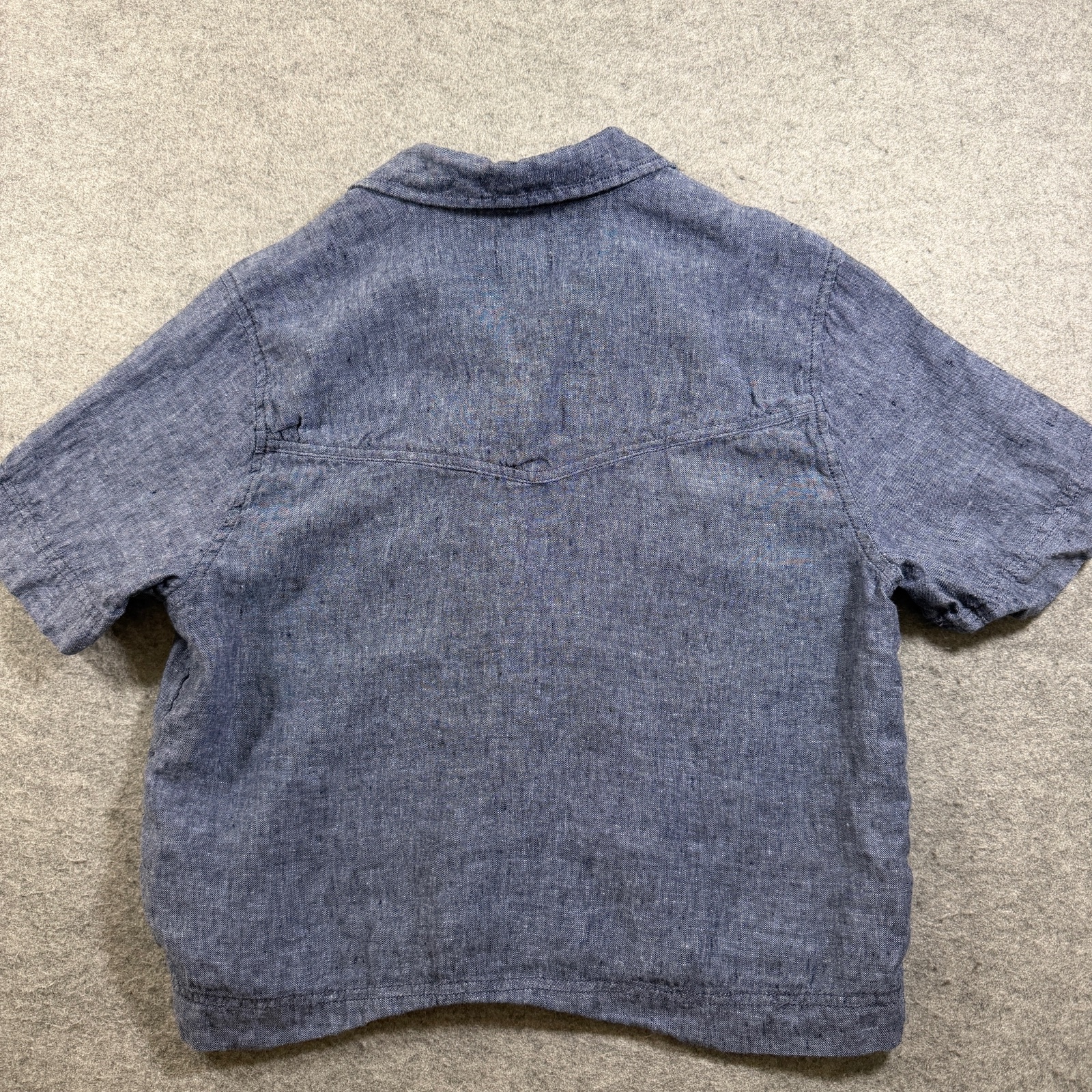 Nicole Miller New York Linen Shirt Womens L Chambray Blue Button Front Western thumbnail 2