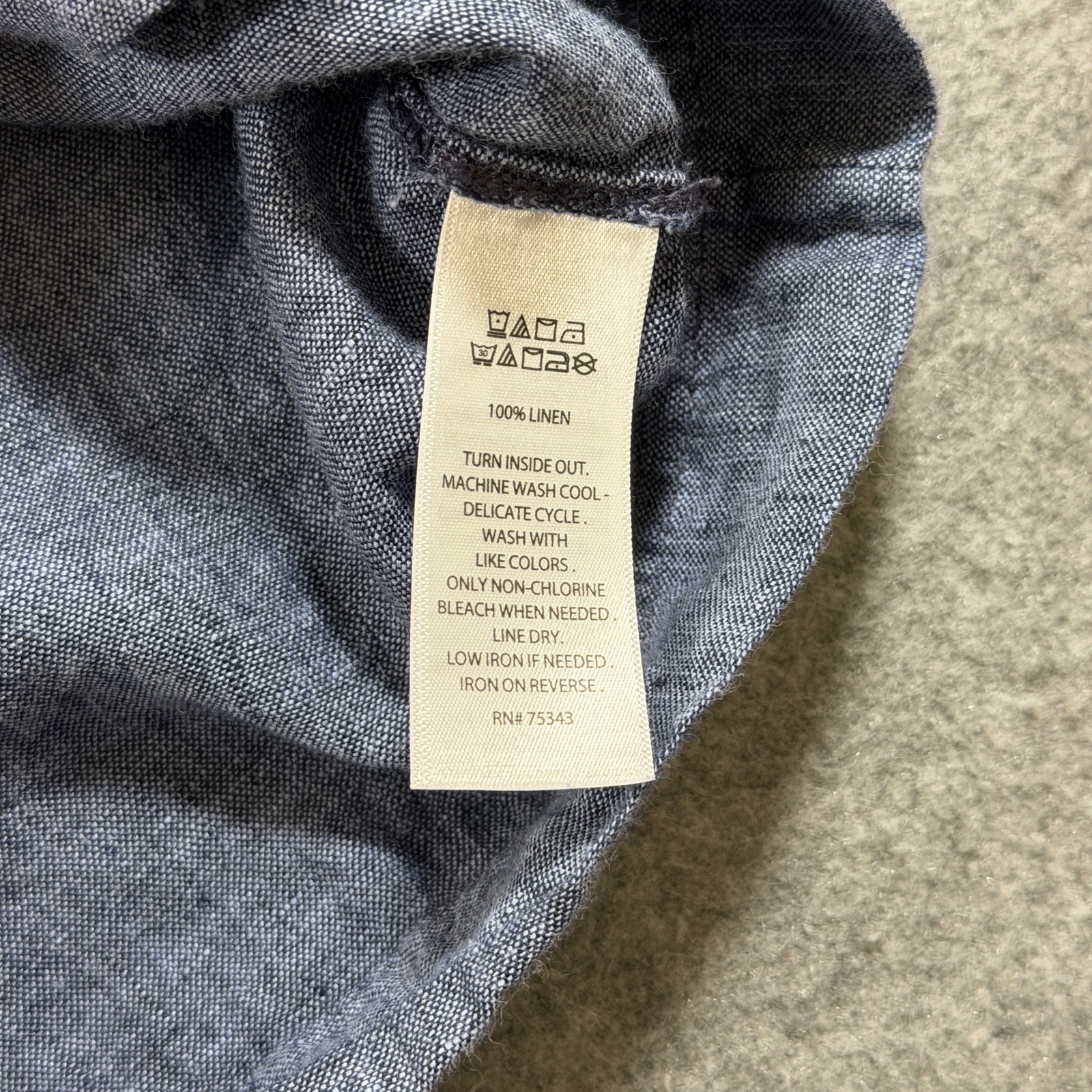 Nicole Miller New York Linen Shirt Womens L Chambray Blue Button Front Western thumbnail 11