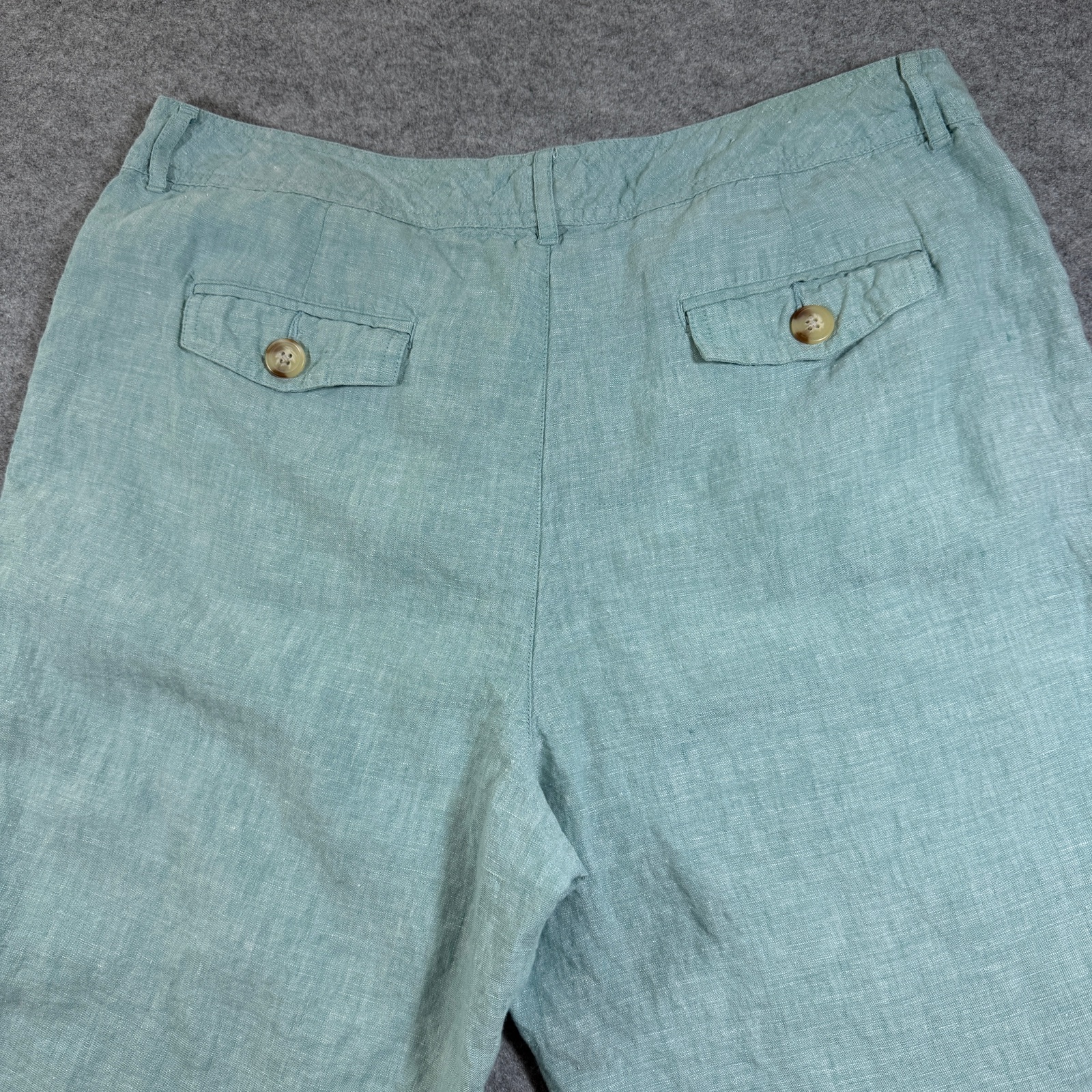 Cherokee 100% Linen Capri Pant Womens 18 Seafoam Green Relaxed Breathable Summer thumbnail 3