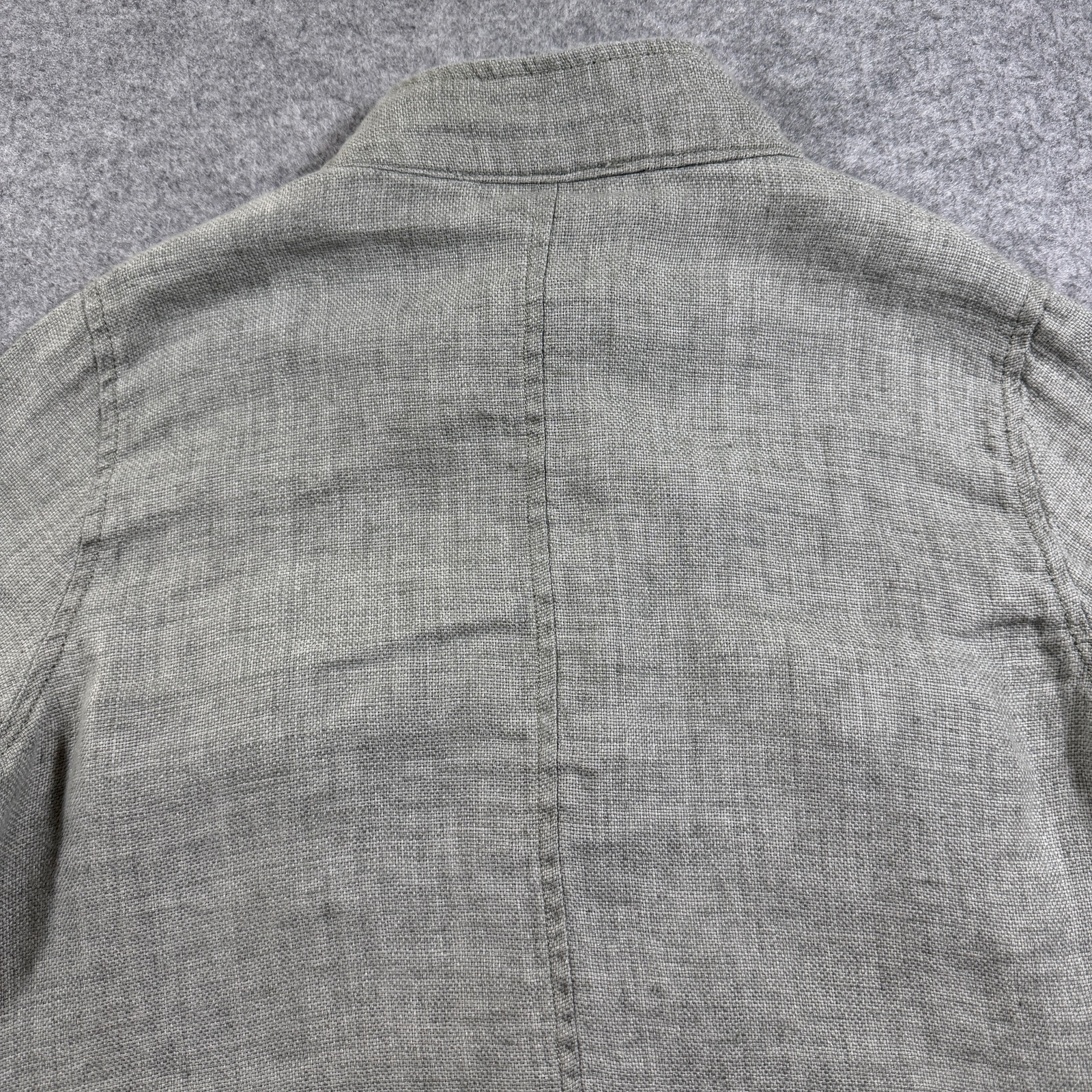 C&C California Linen Jacket Womens S Gray Mandarin Collar Snap Front Relaxed thumbnail 4