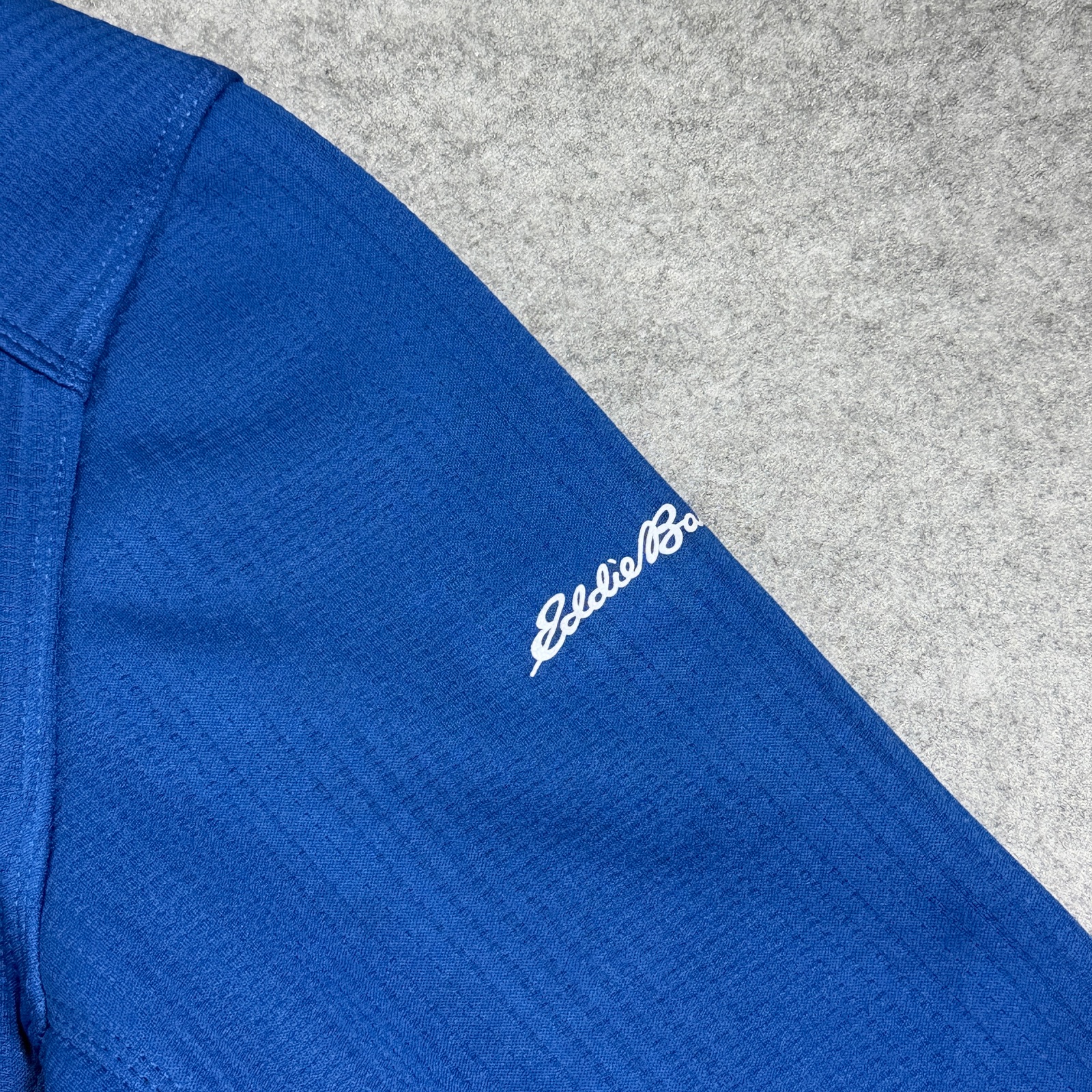 Eddie Bauer Full Zip Fleece Jacket Mens XL Blue Bear Patch Outdoor Hiking Camp thumbnail 5
