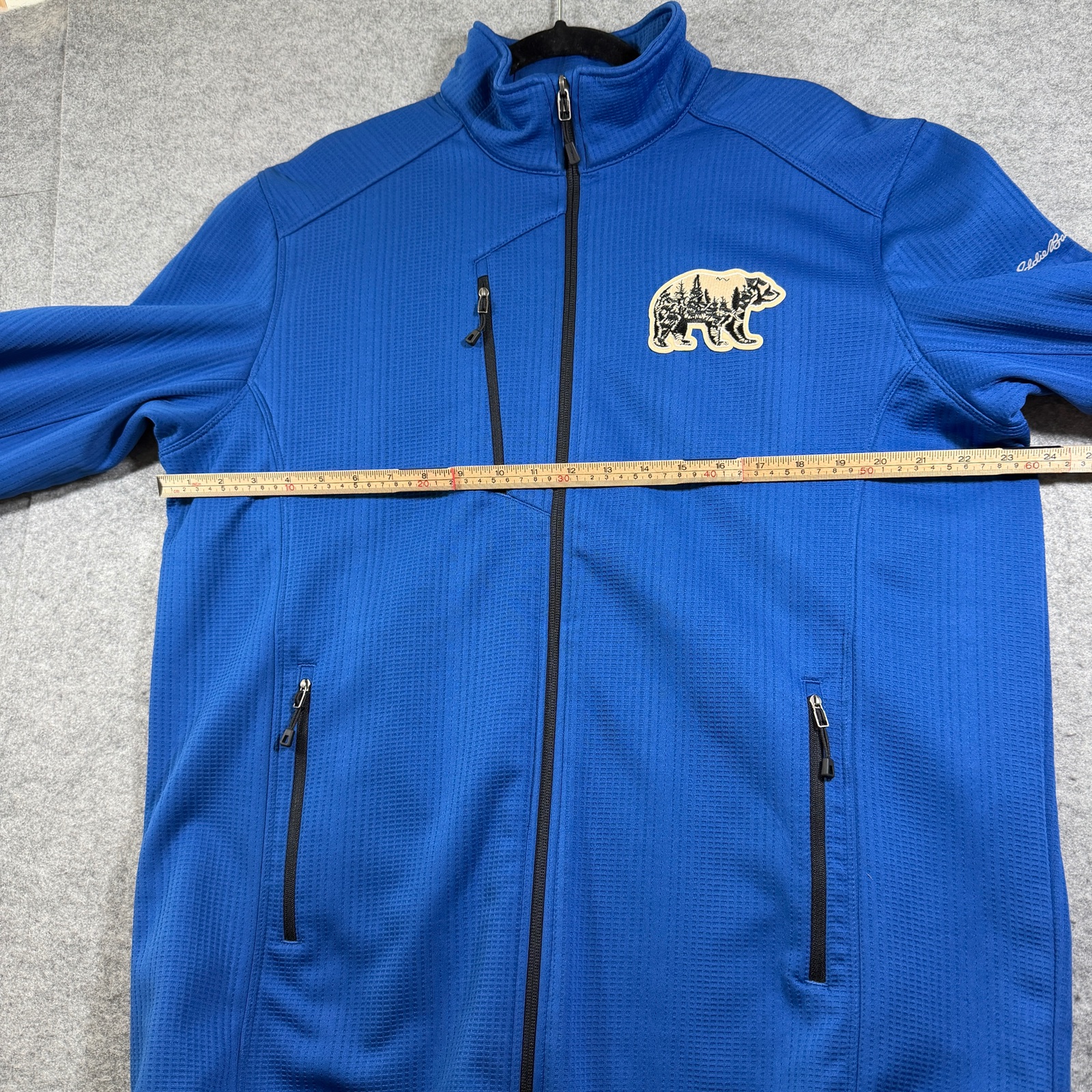 Eddie Bauer Full Zip Fleece Jacket Mens XL Blue Bear Patch Outdoor Hiking Camp thumbnail 6