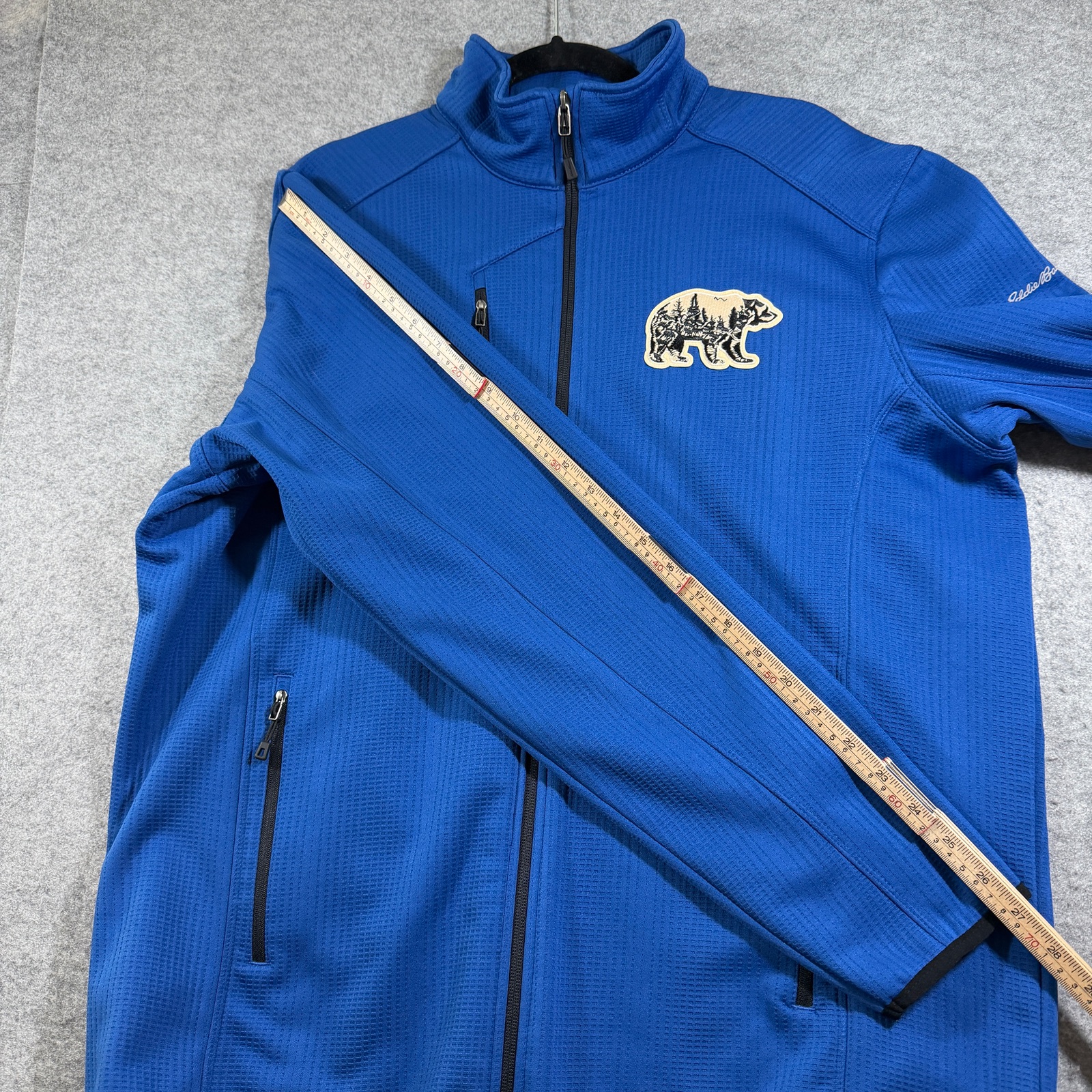 Eddie Bauer Full Zip Fleece Jacket Mens XL Blue Bear Patch Outdoor Hiking Camp thumbnail 8