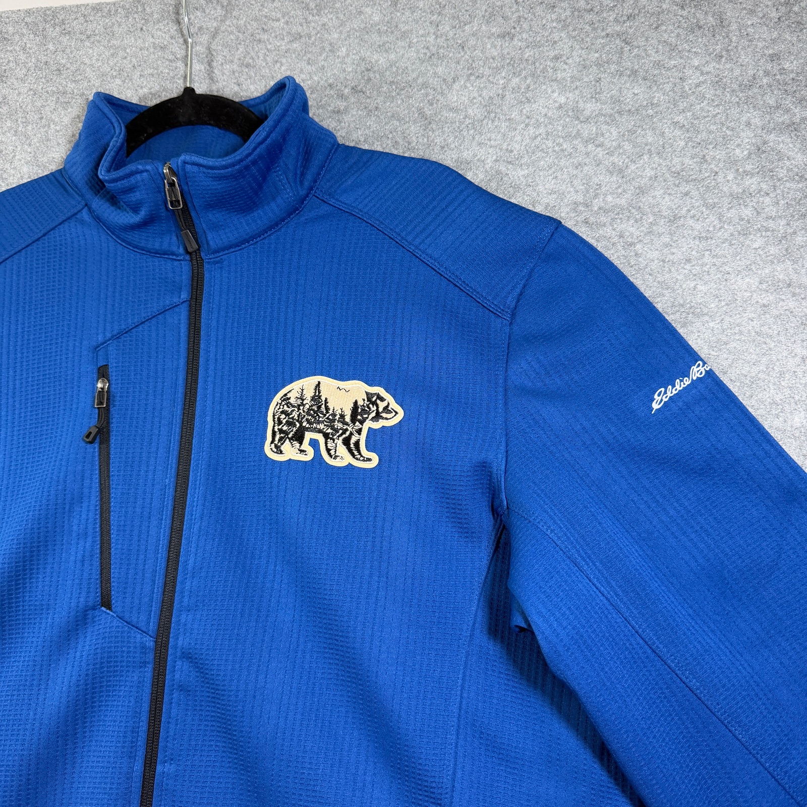 Eddie Bauer Full Zip Fleece Jacket Mens XL Blue Bear Patch Outdoor Hiking Camp thumbnail 10