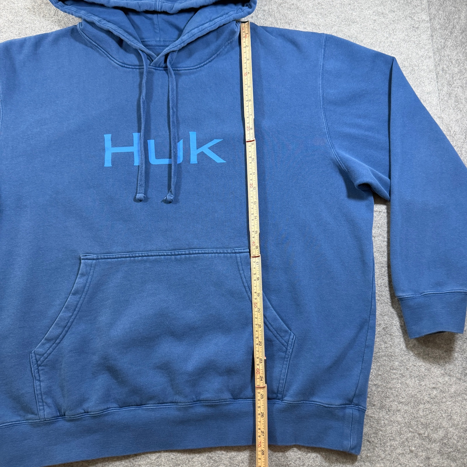 HUK Heavyweight Fleece Hoodie Mens XL Blue Fishing Outdoor Pullover Performance thumbnail 6