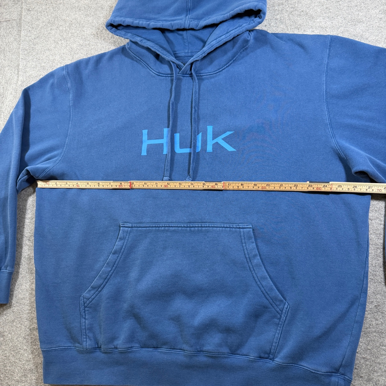 HUK Heavyweight Fleece Hoodie Mens XL Blue Fishing Outdoor Pullover Performance thumbnail 7