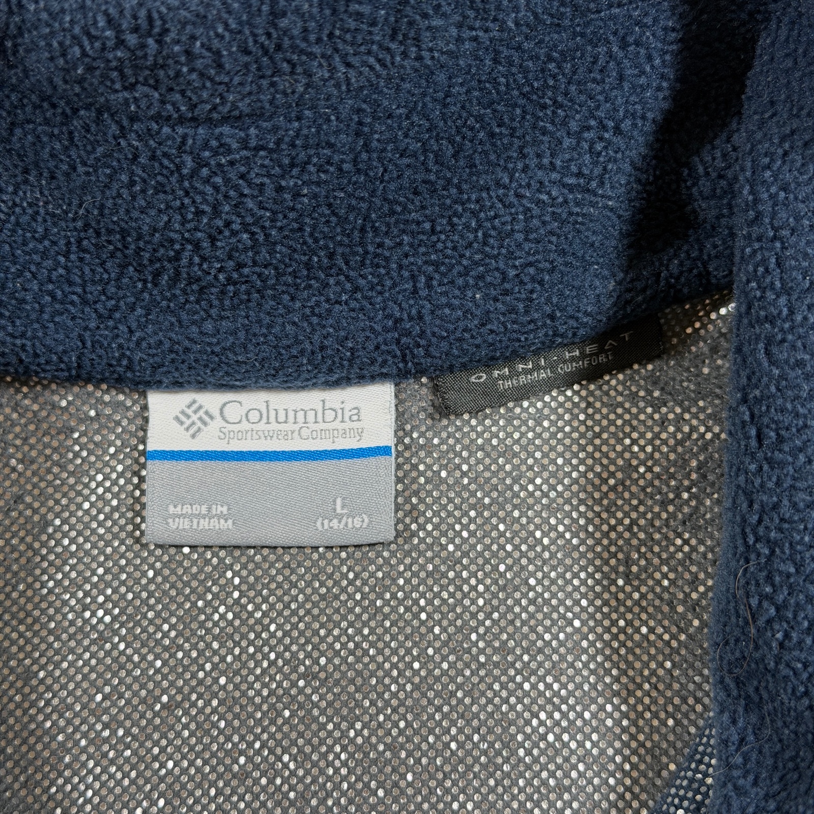 Columbia Steens Mountain Fleece Jacket Boys L Navy Gray Full Zip Outdoor Hiking thumbnail 4