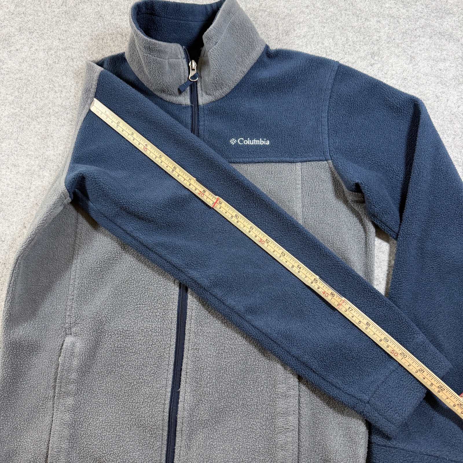 Columbia Steens Mountain Fleece Jacket Boys L Navy Gray Full Zip Outdoor Hiking thumbnail 8