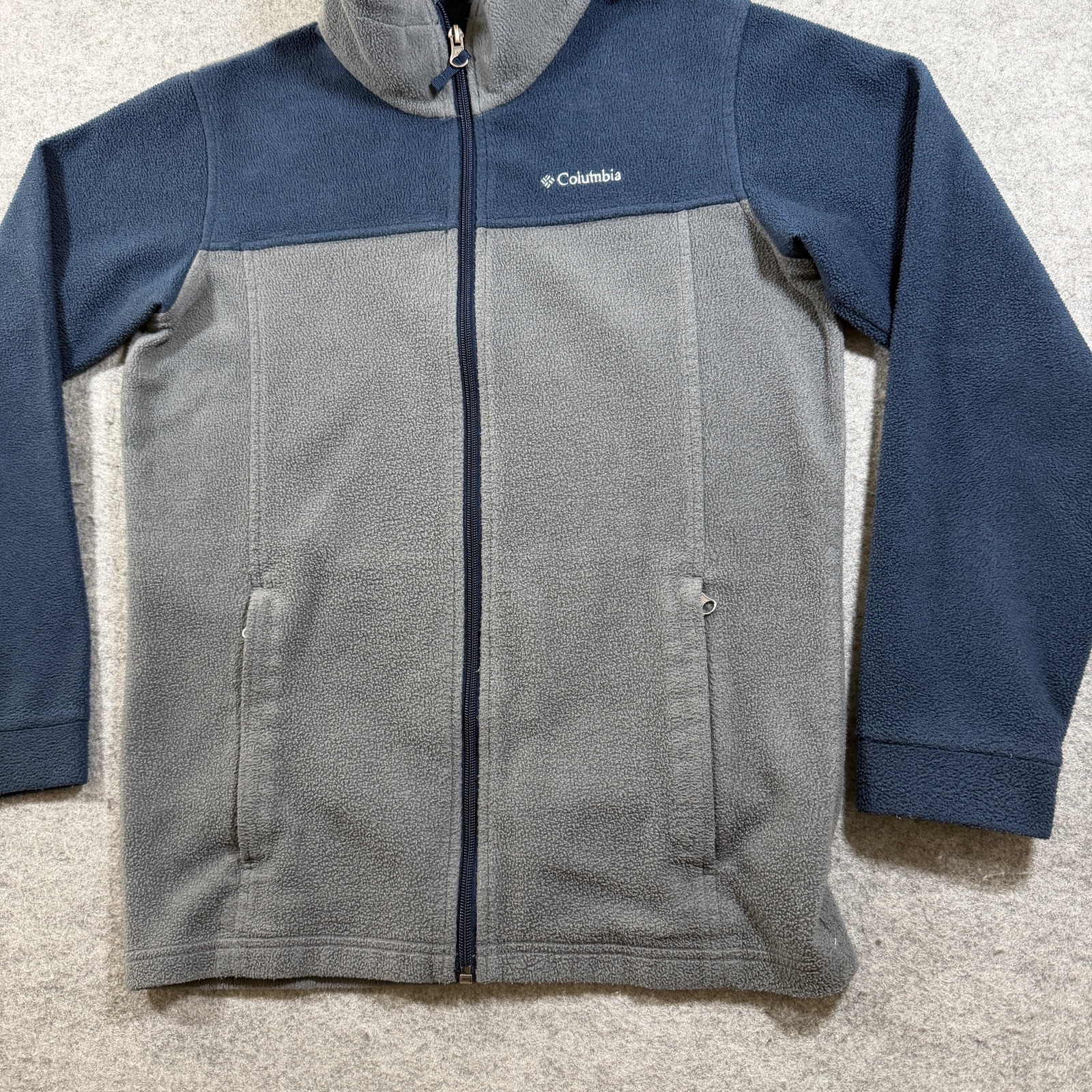 Columbia Steens Mountain Fleece Jacket Boys L Navy Gray Full Zip Outdoor Hiking thumbnail 9