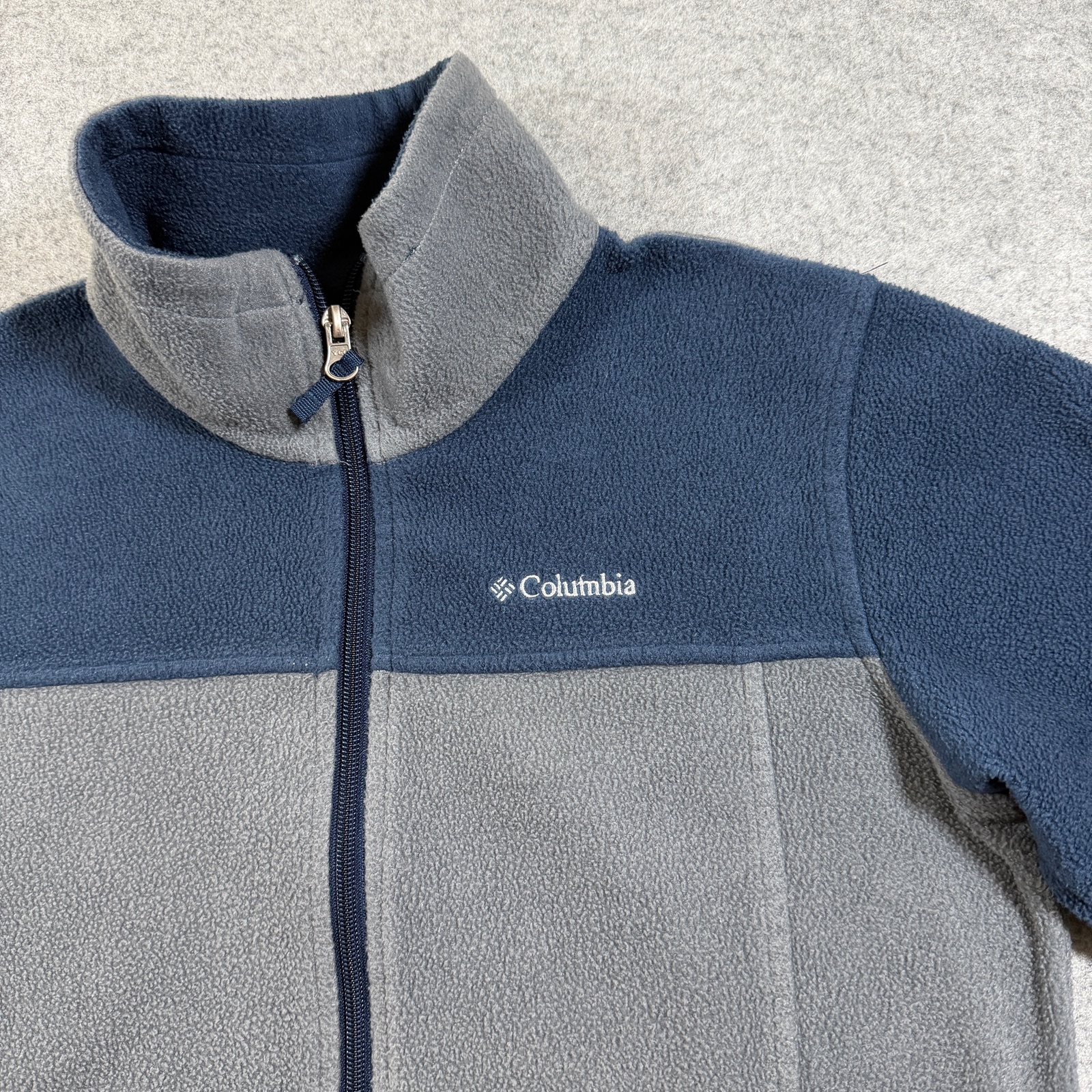 Columbia Steens Mountain Fleece Jacket Boys L Navy Gray Full Zip Outdoor Hiking thumbnail 10