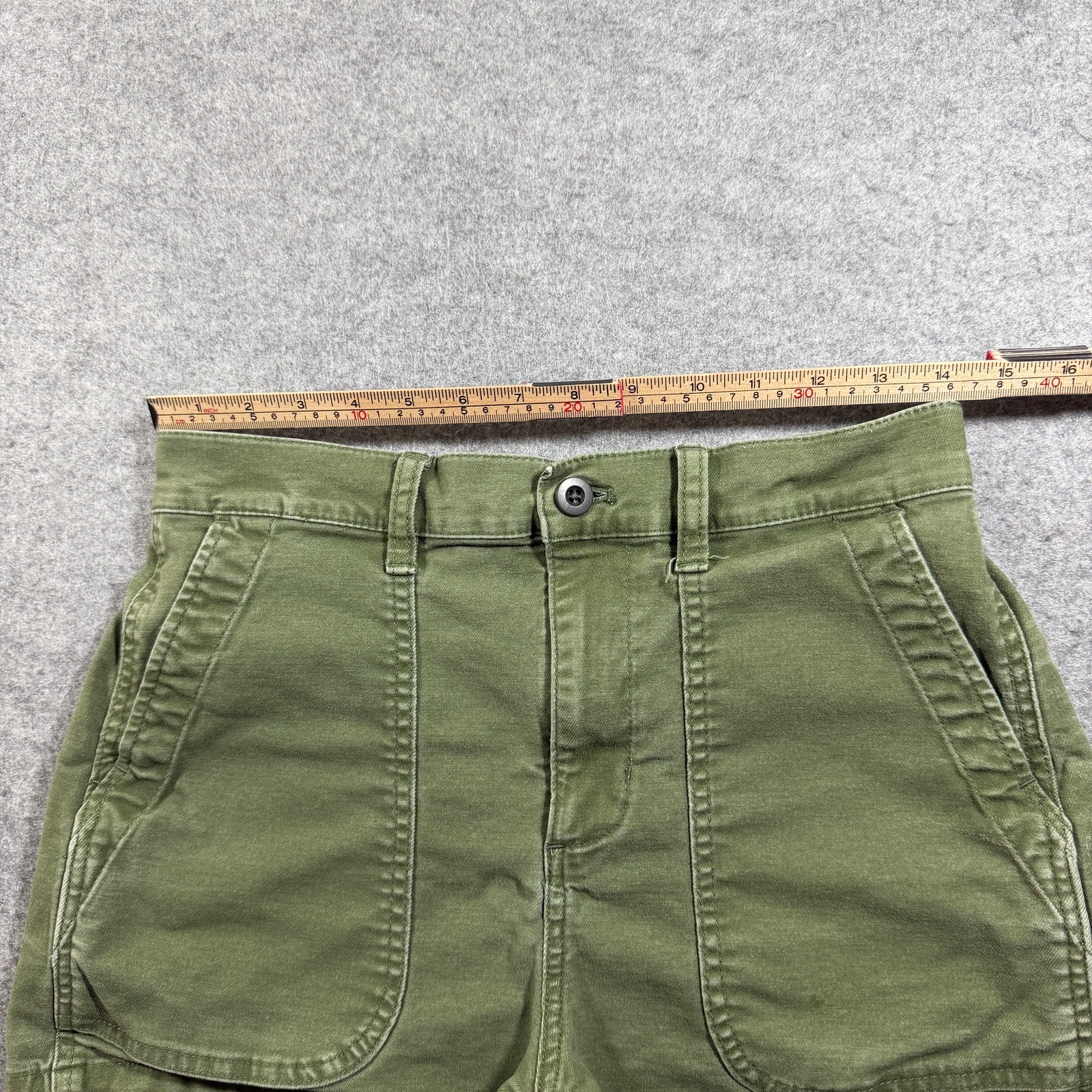 Madewell Shorts Womens 26 Olive Green High Rise Stretch Patch Pocket Preppy thumbnail 5