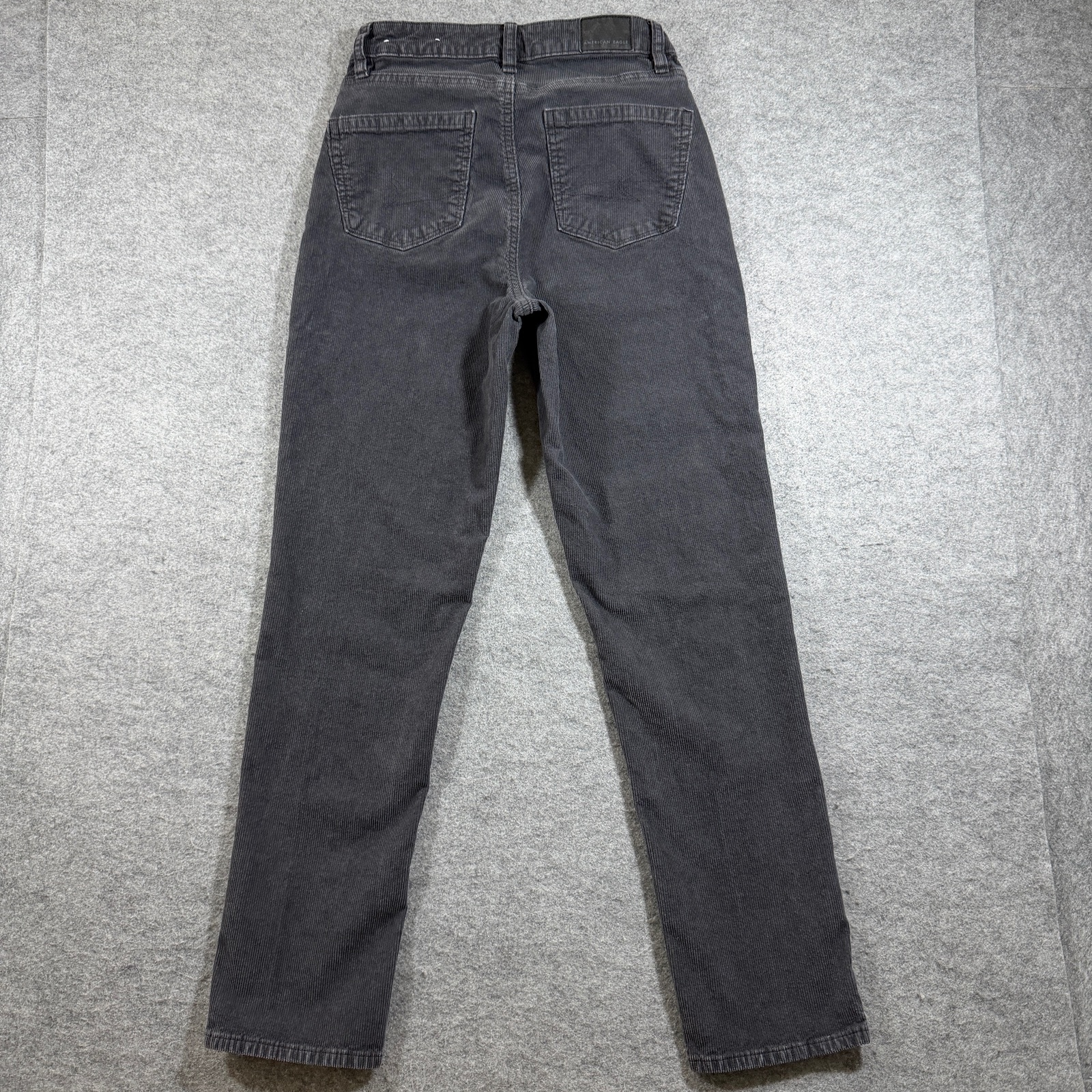 American Eagle Corduroy Pants Womens 0 Gray High Rise Five Pocket Stretch thumbnail 2