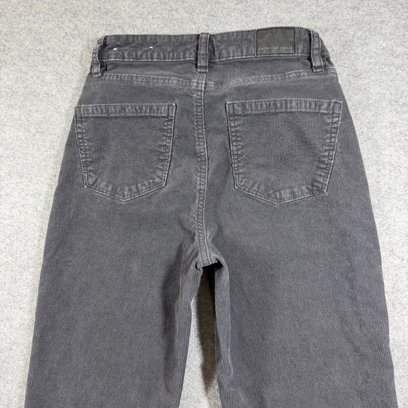 American Eagle Corduroy Pants Womens 0 Gray High Rise Five Pocket Stretch thumbnail 3