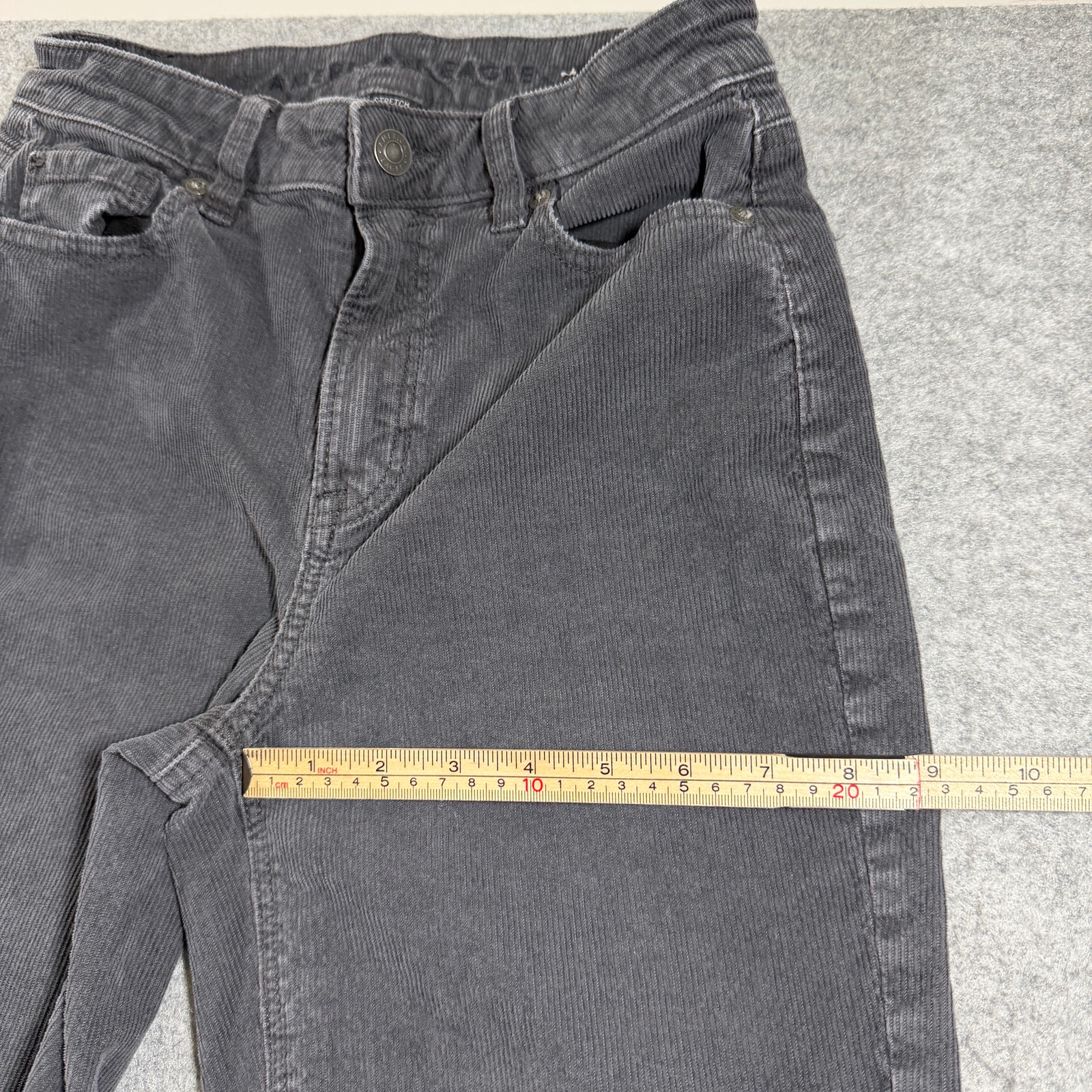 American Eagle Corduroy Pants Womens 0 Gray High Rise Five Pocket Stretch thumbnail 8