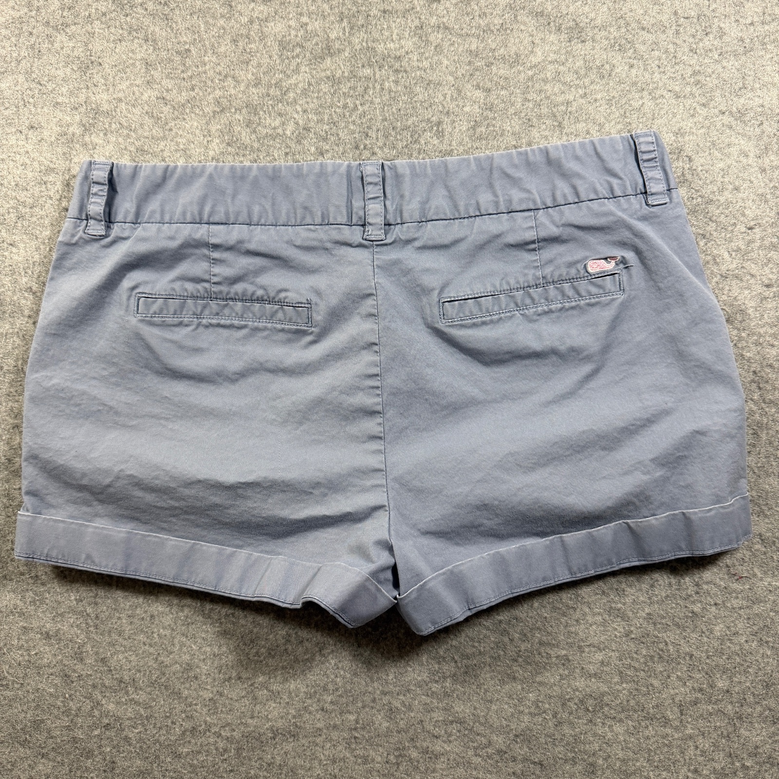 Vineyard Vines Chino Shorts Womens 8 Slate Blue Stretch Flat Front Preppy Whale thumbnail 2