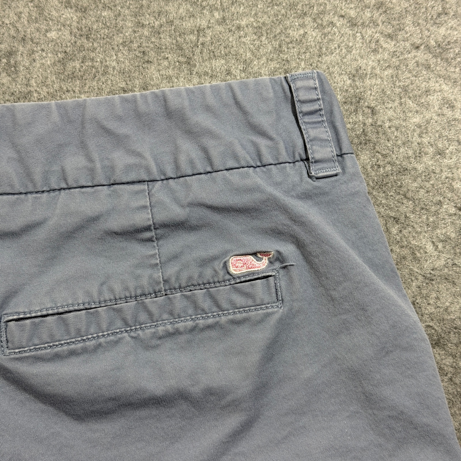 Vineyard Vines Chino Shorts Womens 8 Slate Blue Stretch Flat Front Preppy Whale thumbnail 3