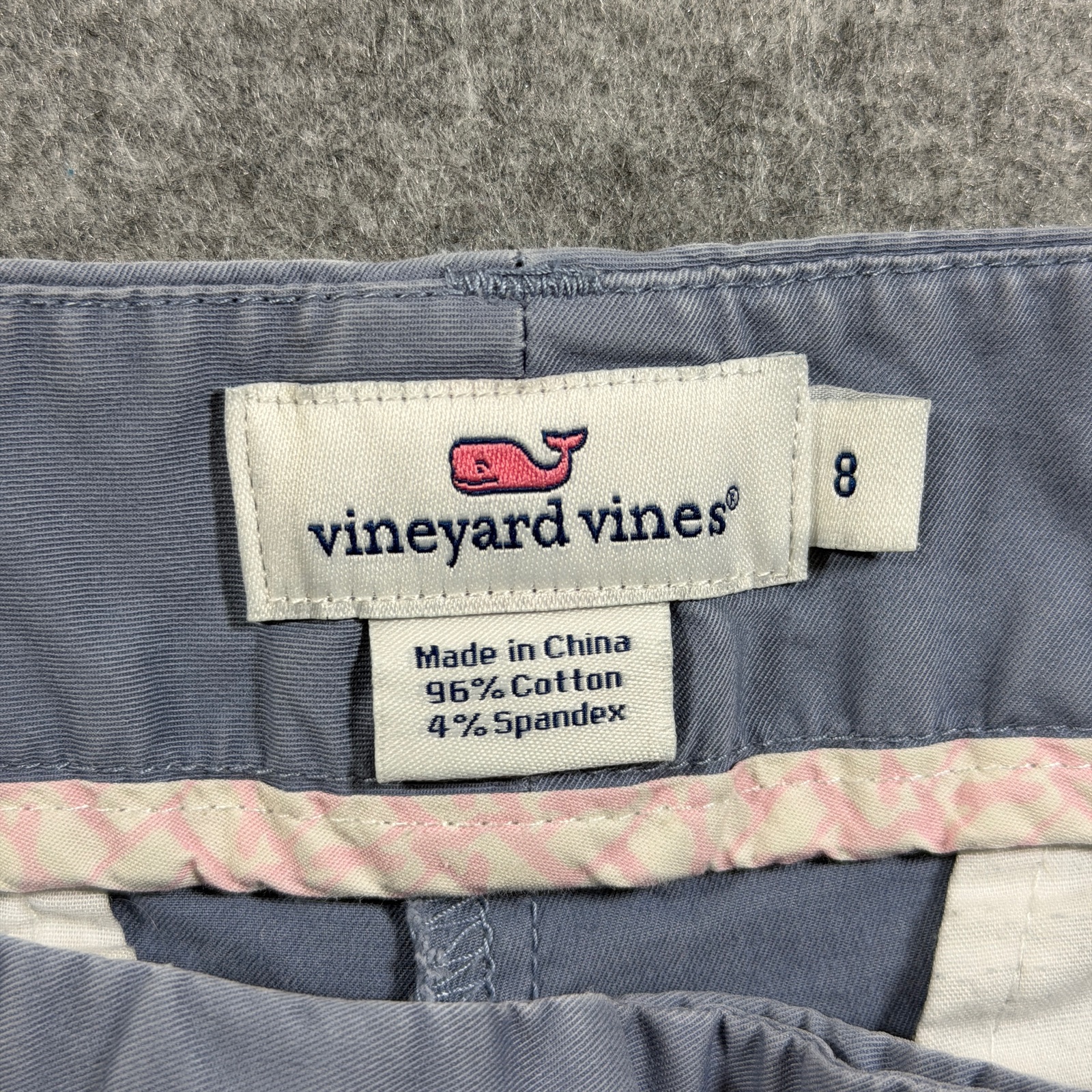 Vineyard Vines Chino Shorts Womens 8 Slate Blue Stretch Flat Front Preppy Whale thumbnail 4