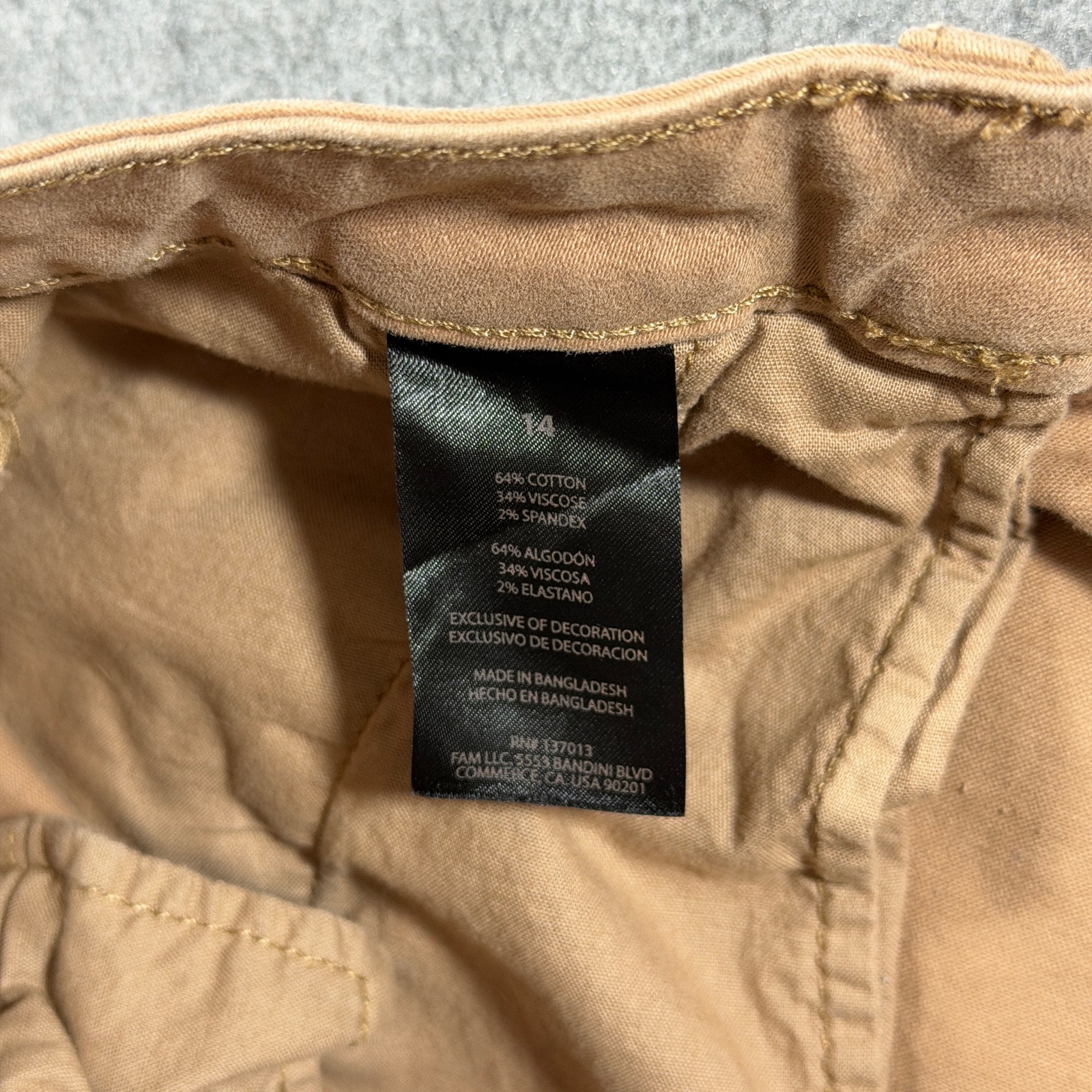 Banana Republic Chino Shorts Womens 14 Khaki Flat Front Preppy Straight Fit thumbnail 5