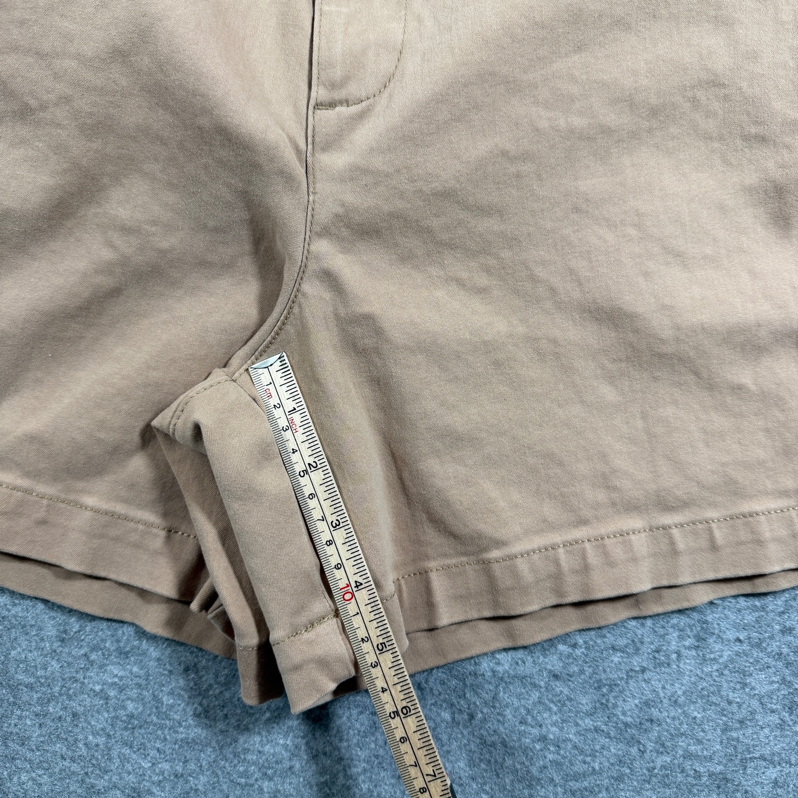 Banana Republic Chino Shorts Womens 14 Khaki Flat Front Preppy Straight Fit thumbnail 7