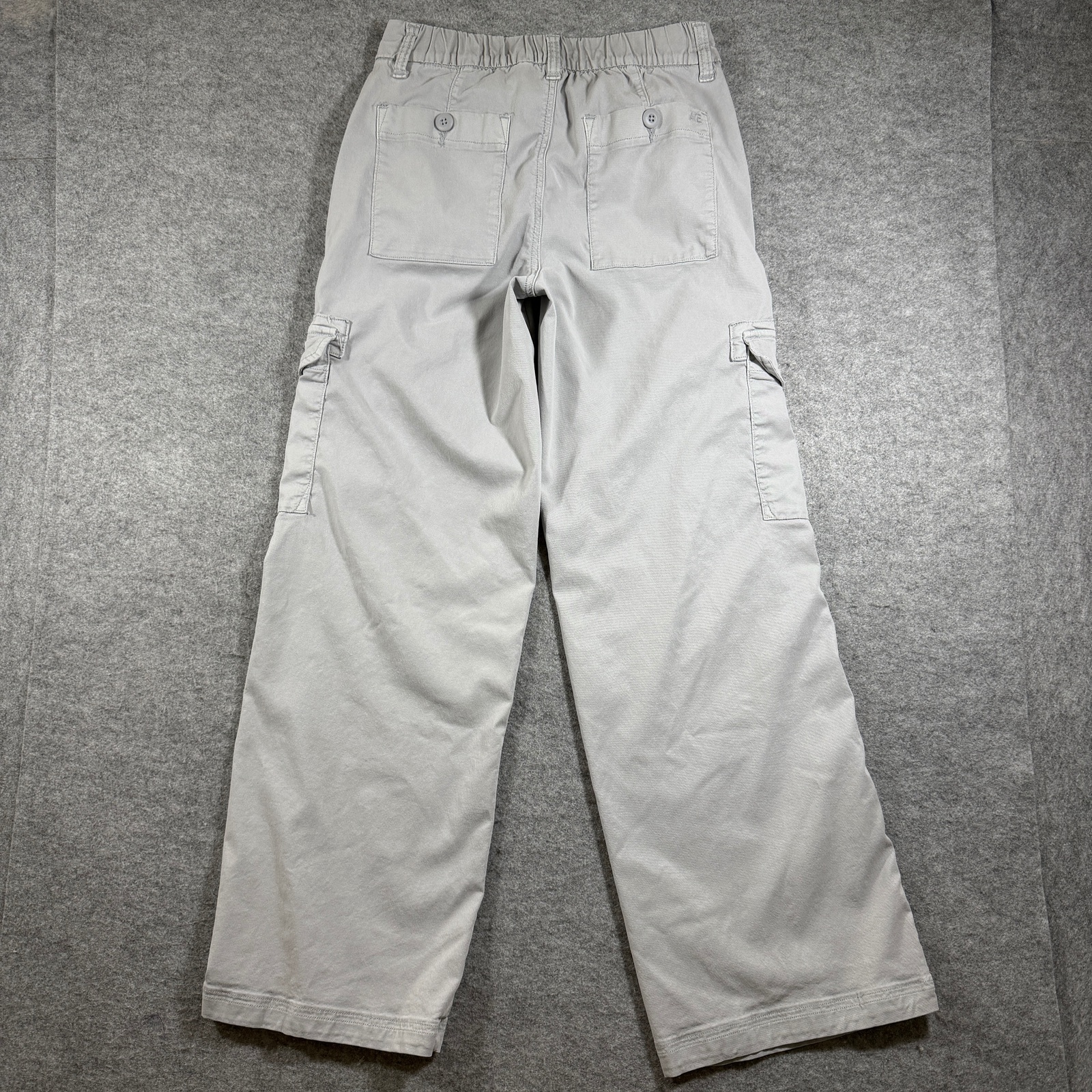 American Eagle Cargo Pants Womens 000 Gray Mid Rise Baggy Wide Leg Y2K Stretch thumbnail 2