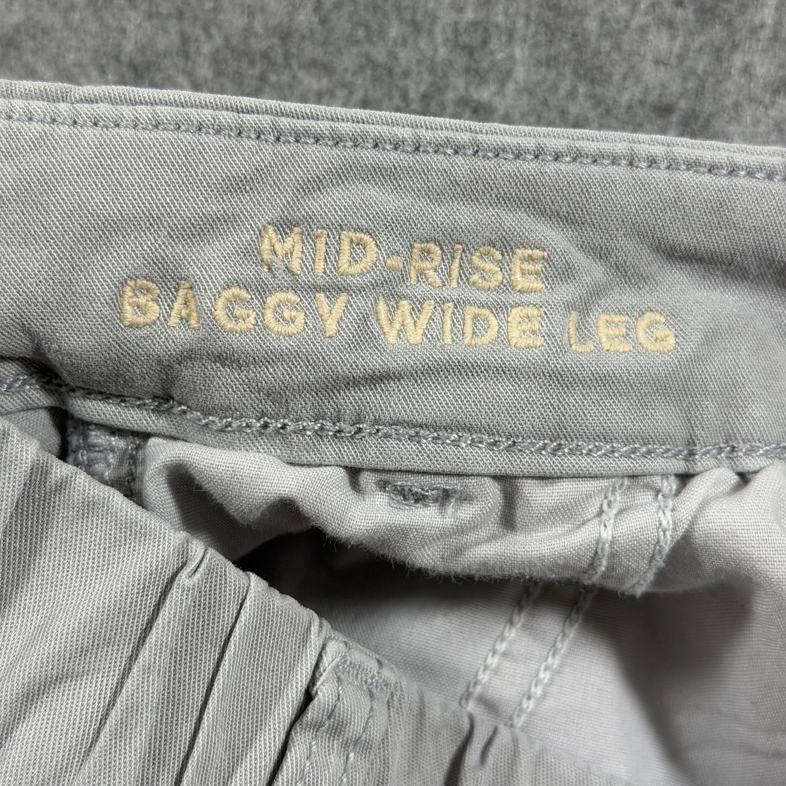 American Eagle Cargo Pants Womens 000 Gray Mid Rise Baggy Wide Leg Y2K Stretch thumbnail 3
