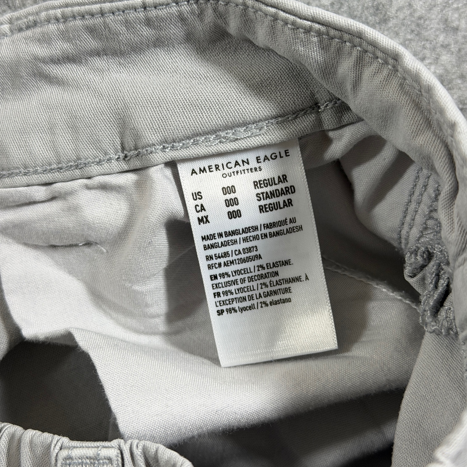 American Eagle Cargo Pants Womens 000 Gray Mid Rise Baggy Wide Leg Y2K Stretch thumbnail 4