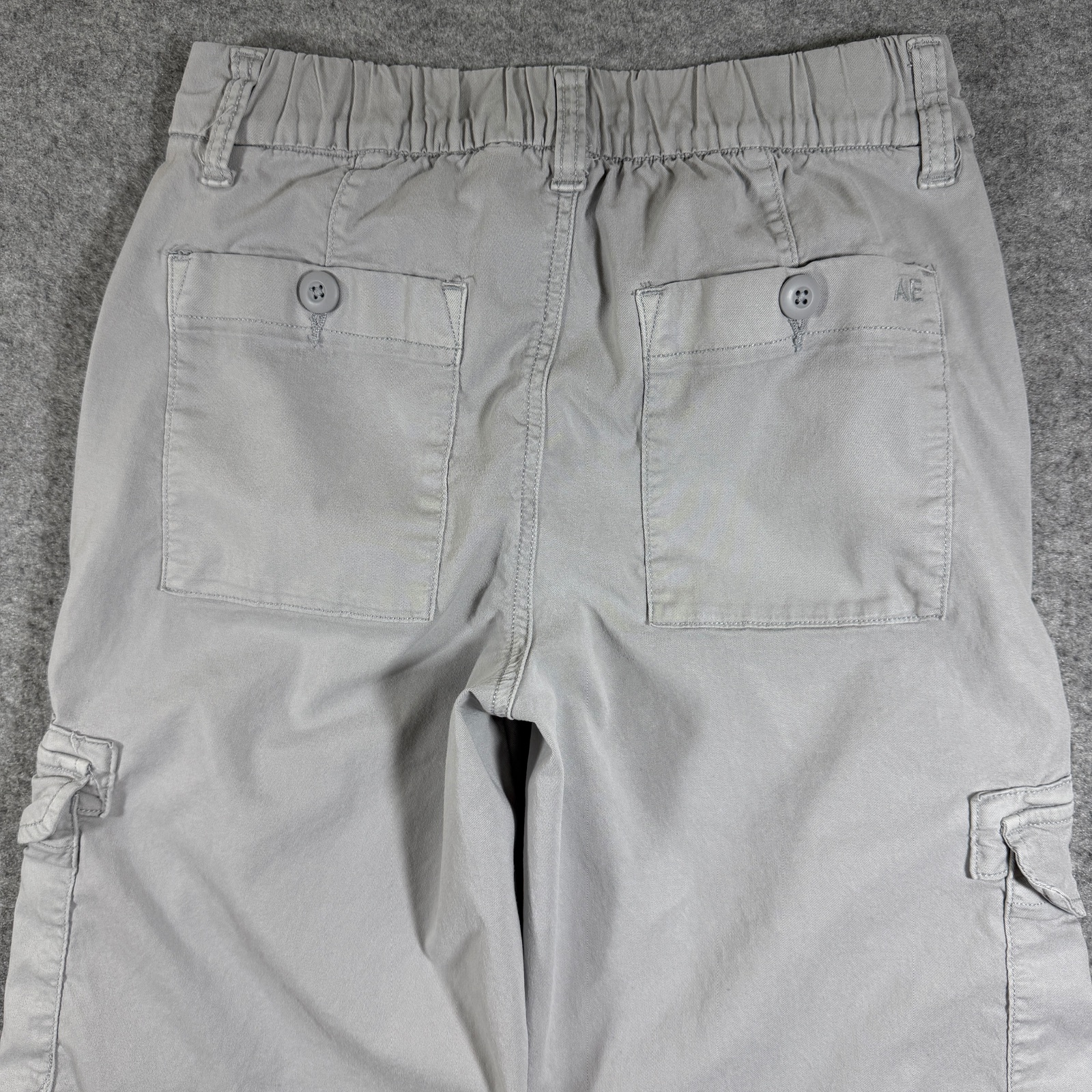 American Eagle Cargo Pants Womens 000 Gray Mid Rise Baggy Wide Leg Y2K Stretch thumbnail 10