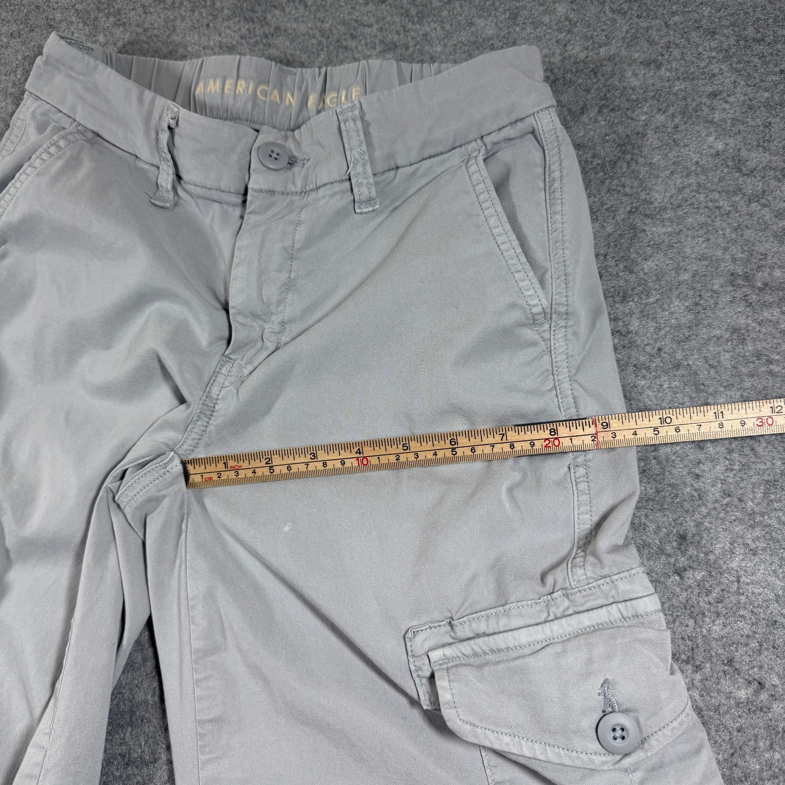 American Eagle Cargo Pants Womens 000 Gray Mid Rise Baggy Wide Leg Y2K Stretch thumbnail 12
