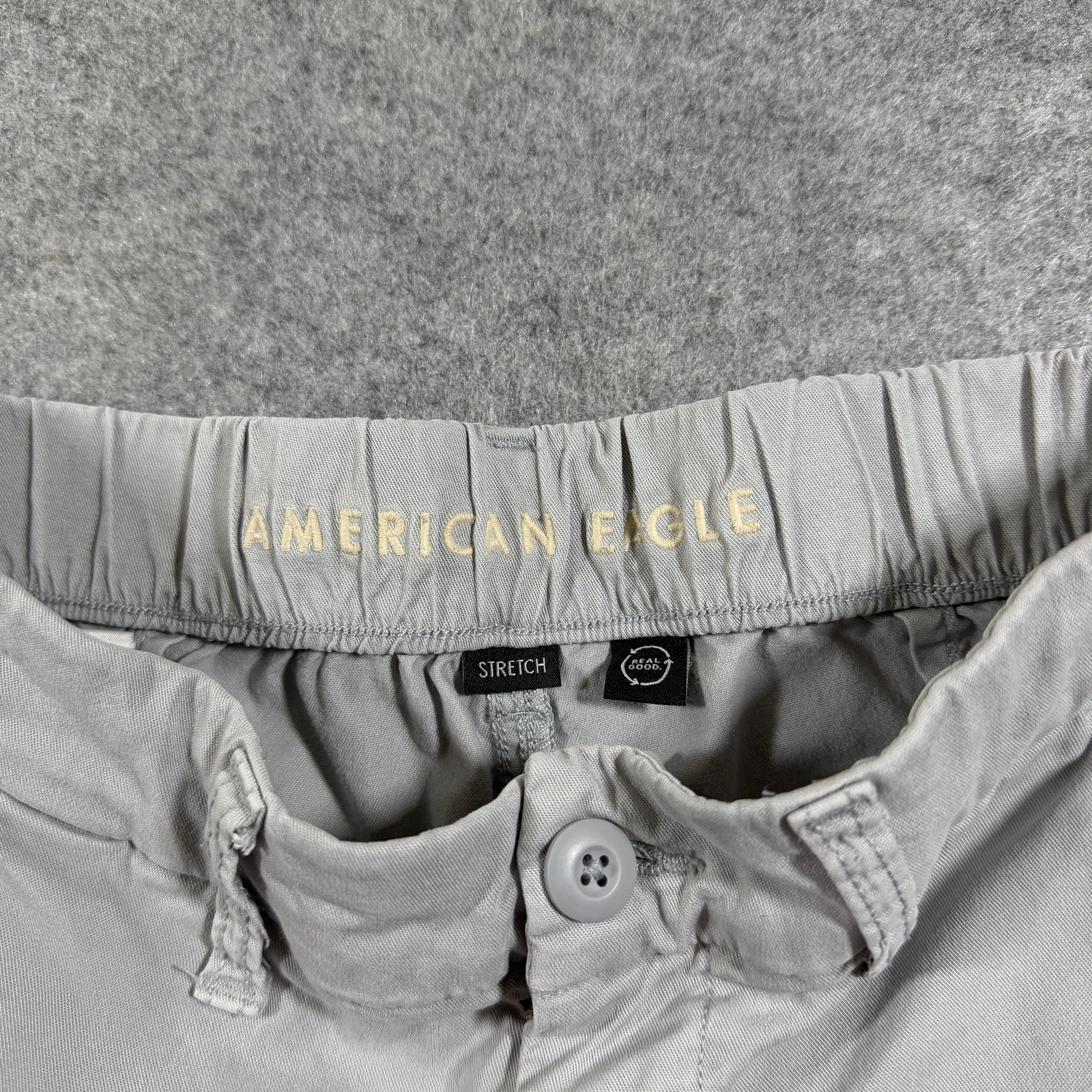 American Eagle Cargo Pants Womens 000 Gray Mid Rise Baggy Wide Leg Y2K Stretch thumbnail 13