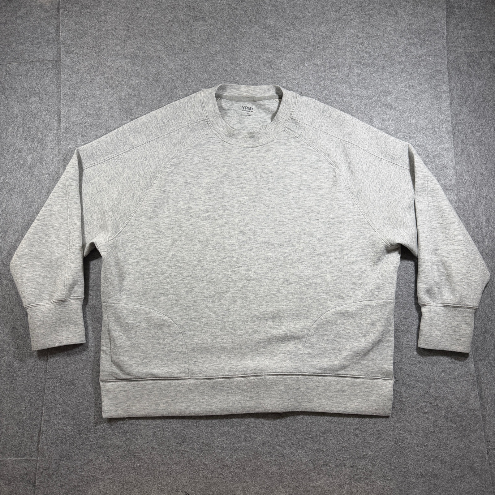 YPB Sweatshirt Womens XL Heather Gray Raglan Sleeve Relaxed Fit Pullover Pockets