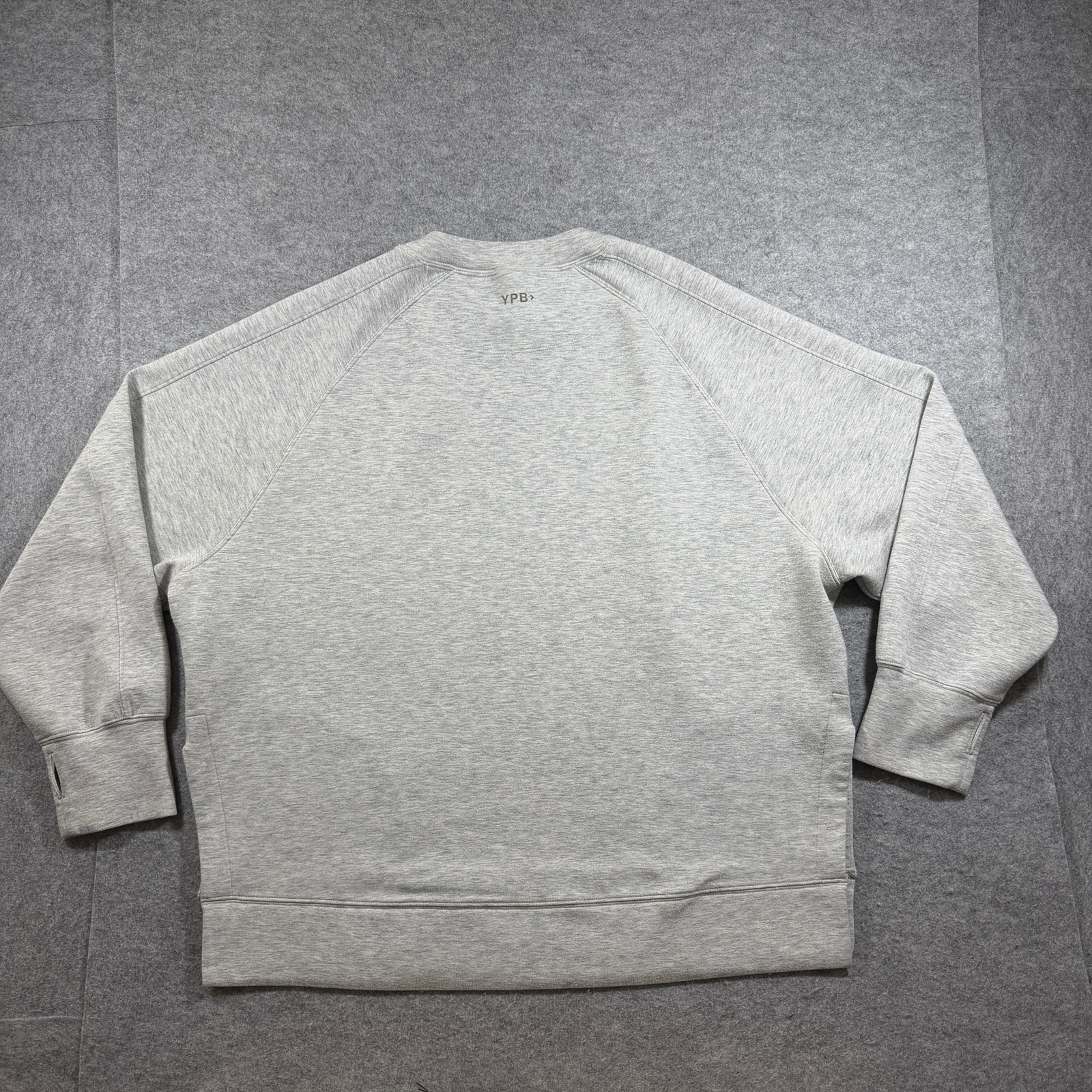 YPB Sweatshirt Womens XL Heather Gray Raglan Sleeve Relaxed Fit Pullover Pockets thumbnail 2