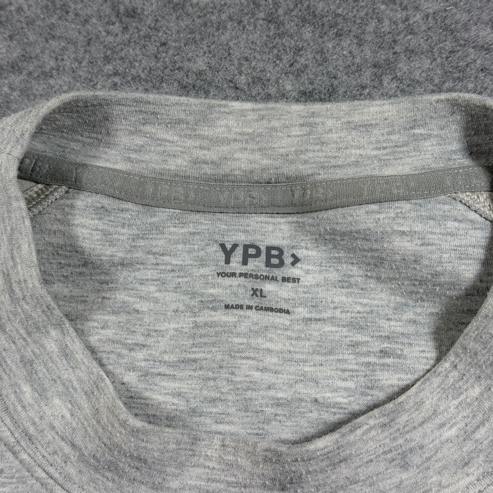 YPB Sweatshirt Womens XL Heather Gray Raglan Sleeve Relaxed Fit Pullover Pockets thumbnail 3