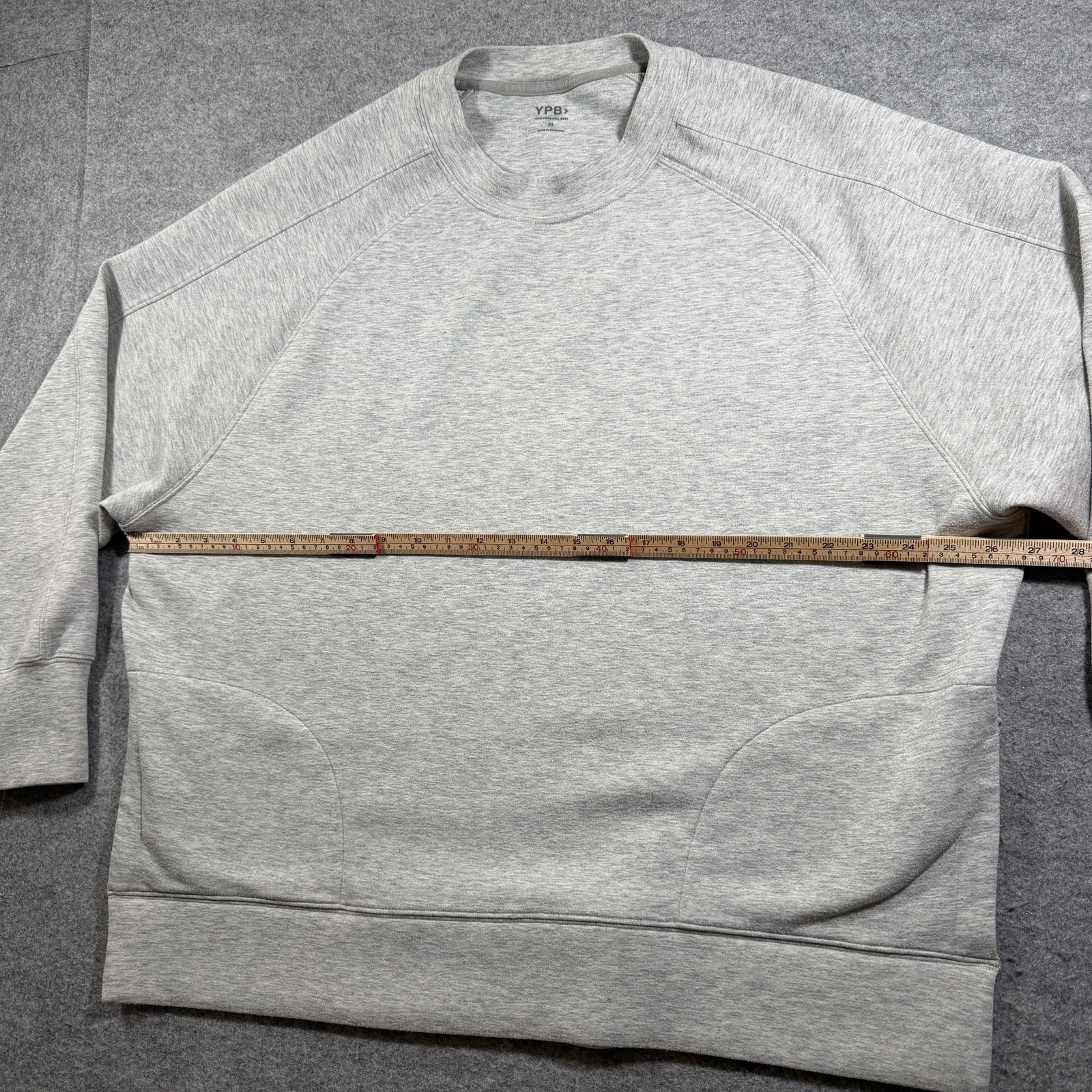YPB Sweatshirt Womens XL Heather Gray Raglan Sleeve Relaxed Fit Pullover Pockets thumbnail 7