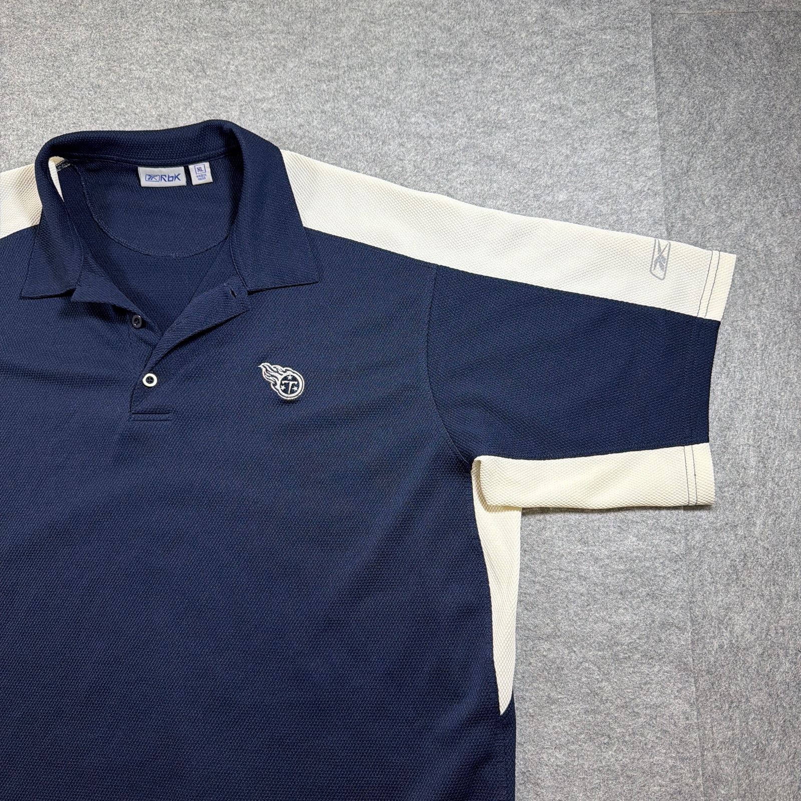Vintage Y2K Reebok Tennessee Titans Polo Mens XL Navy NFL Breathable Stretch thumbnail 3