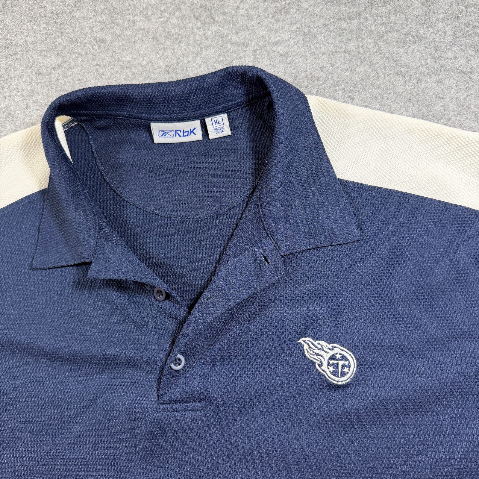 Vintage Y2K Reebok Tennessee Titans Polo Mens XL Navy NFL Breathable Stretch thumbnail 4