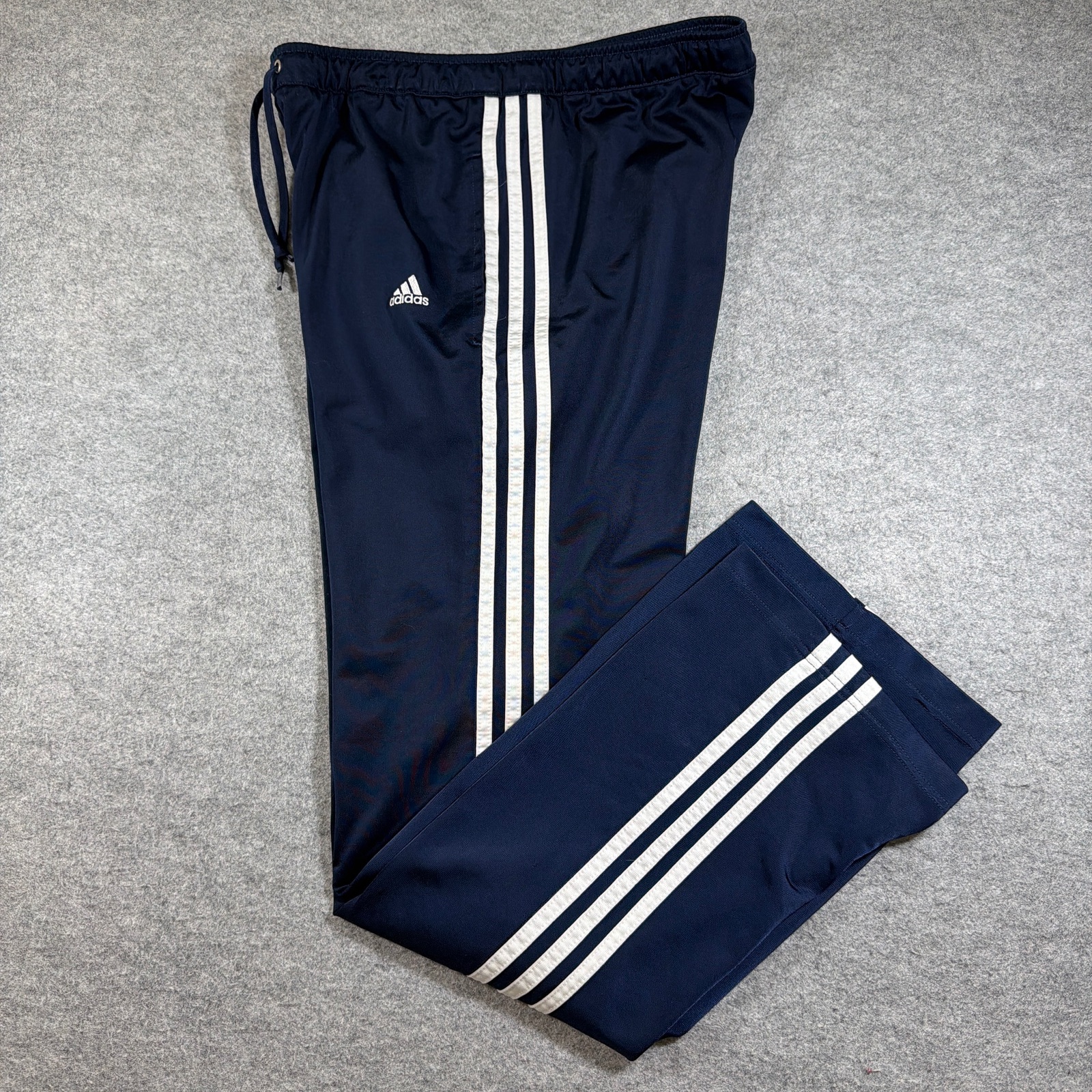 Vintage Y2K Adidas 3-Stripe Track Pants Mens M Navy Blue Training Drawstring thumbnail 3
