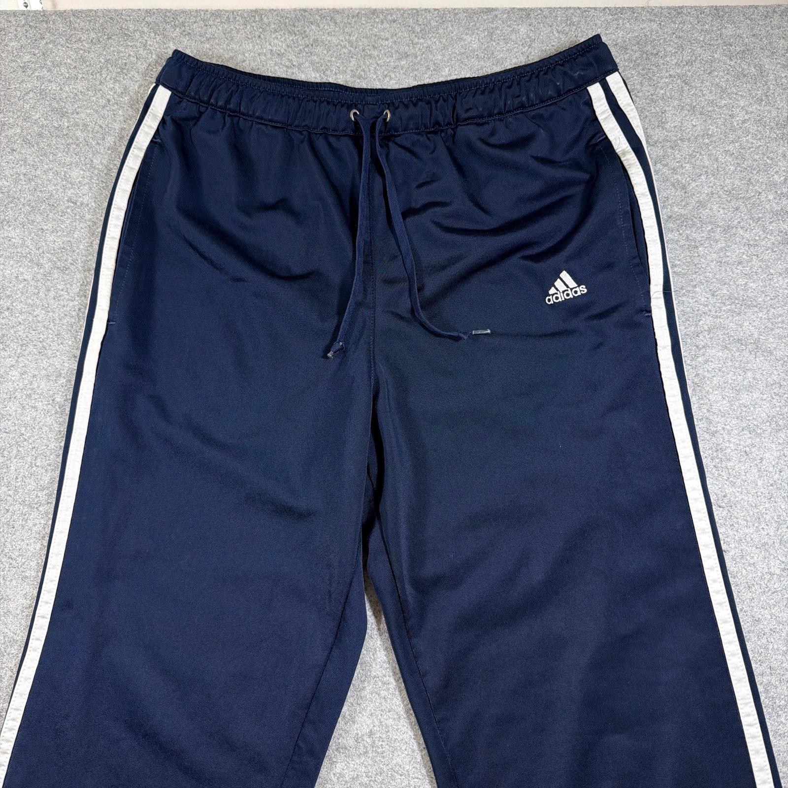 Vintage Y2K Adidas 3-Stripe Track Pants Mens M Navy Blue Training Drawstring thumbnail 4